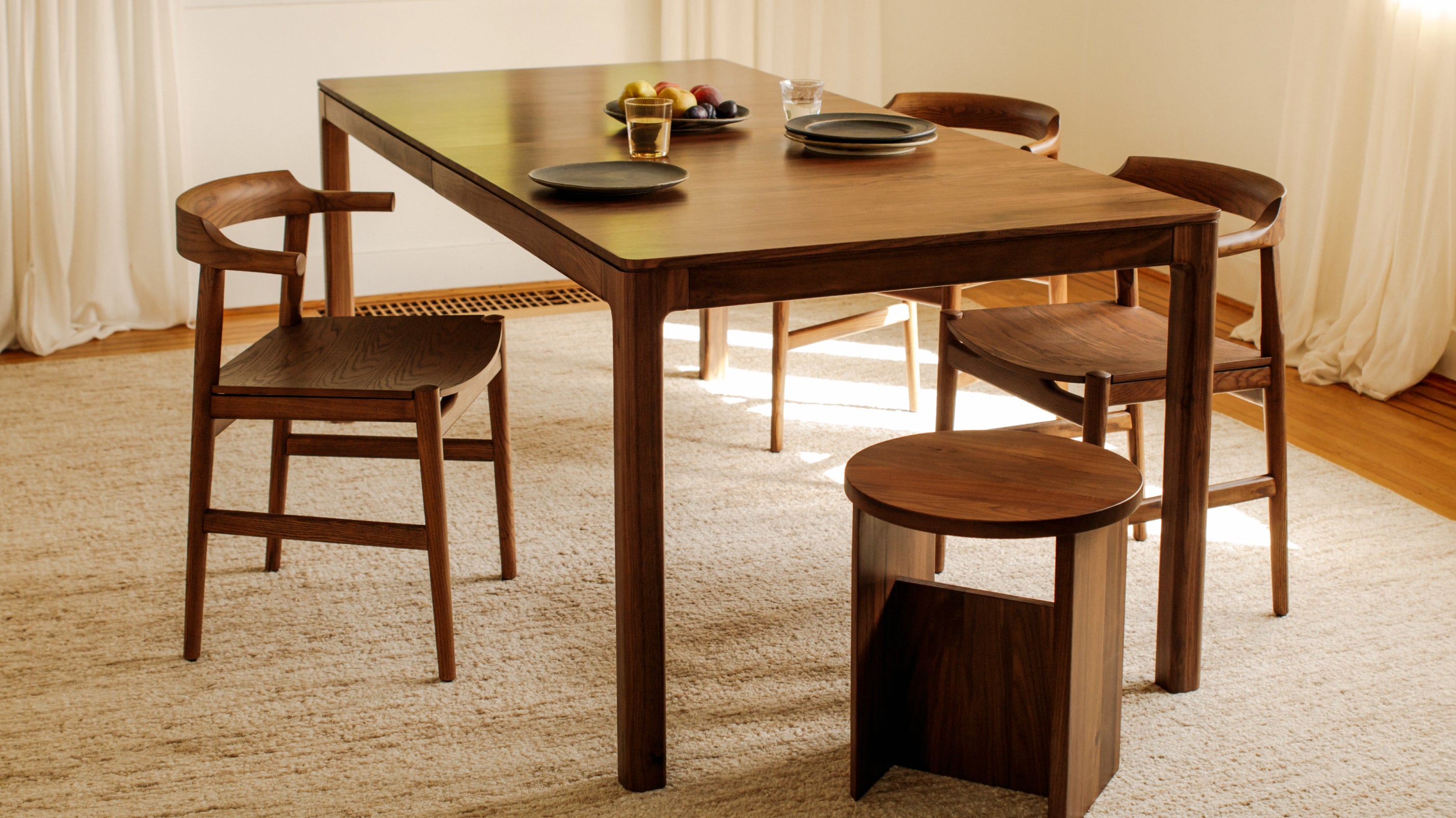 Tuck In Dining Chair, Wood Seat, Stained Walnut - Sundays CompanyCHA-EW-047-124