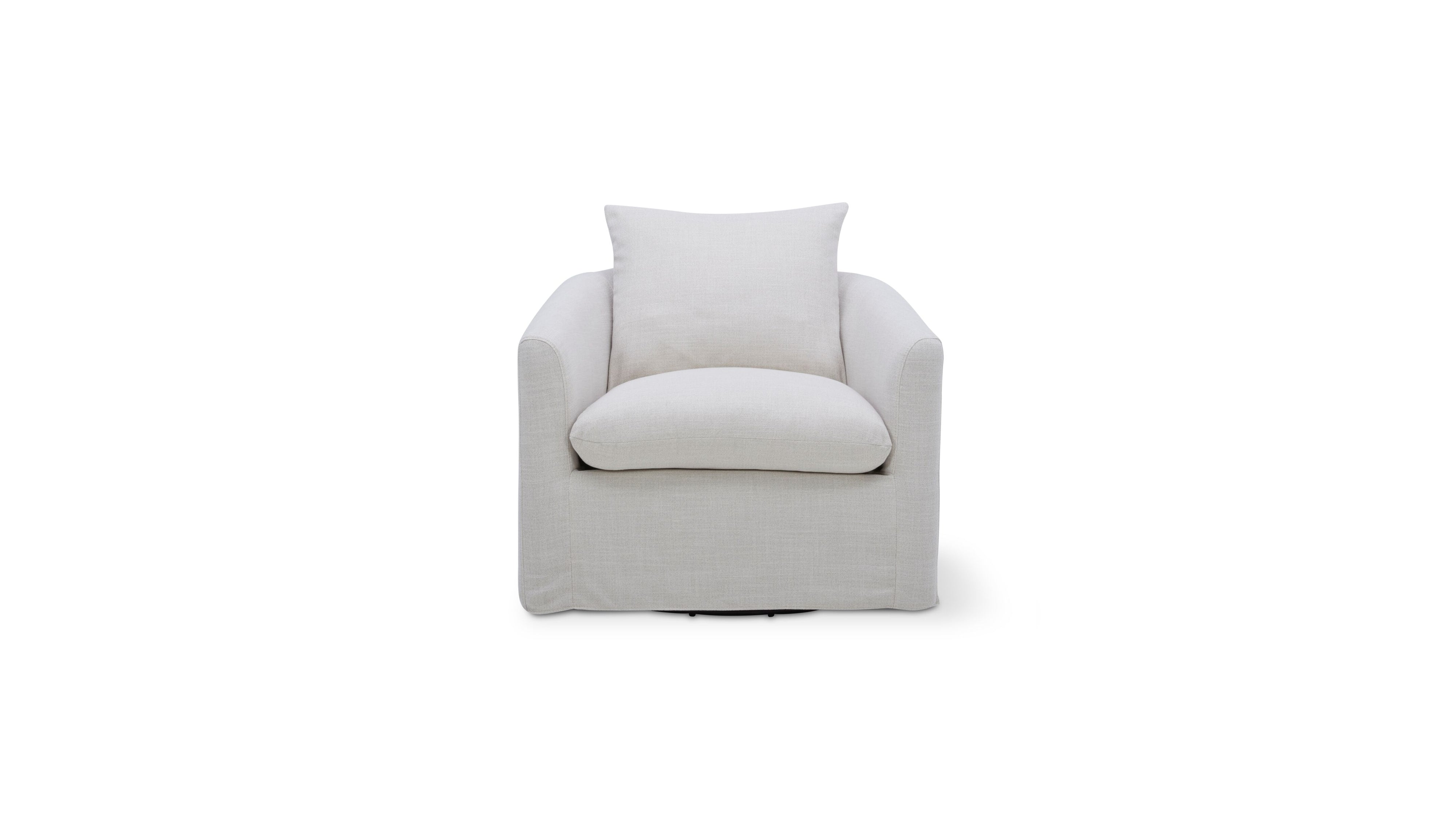 Sink In Swivel Lounge Chair, Pearl