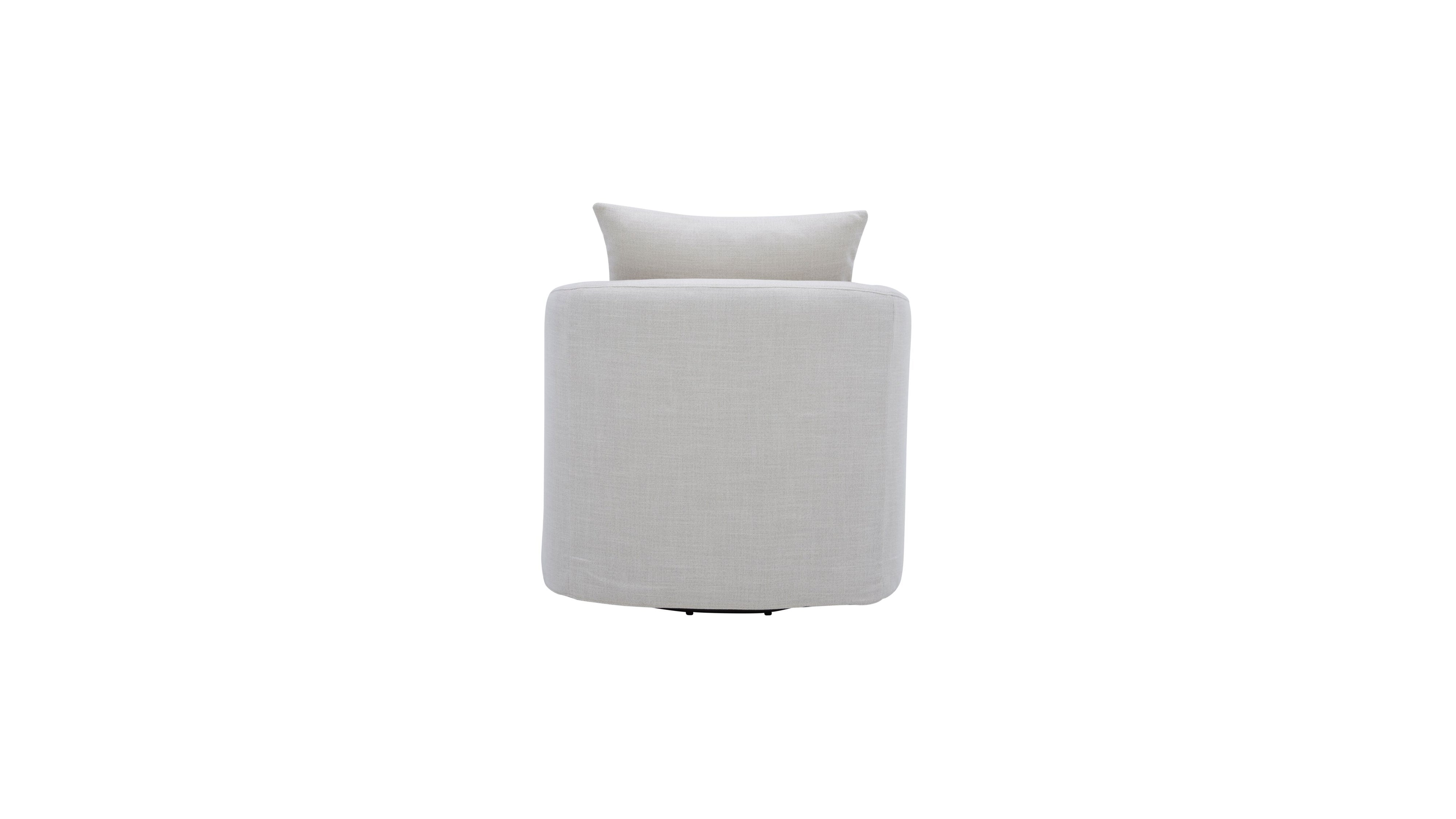 Sink In Swivel Lounge Chair, Pearl