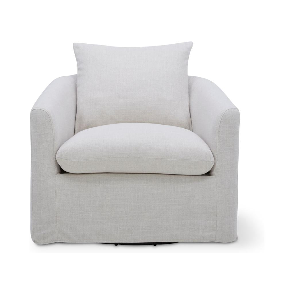 Sink In Swivel Lounge Chair, Pearl