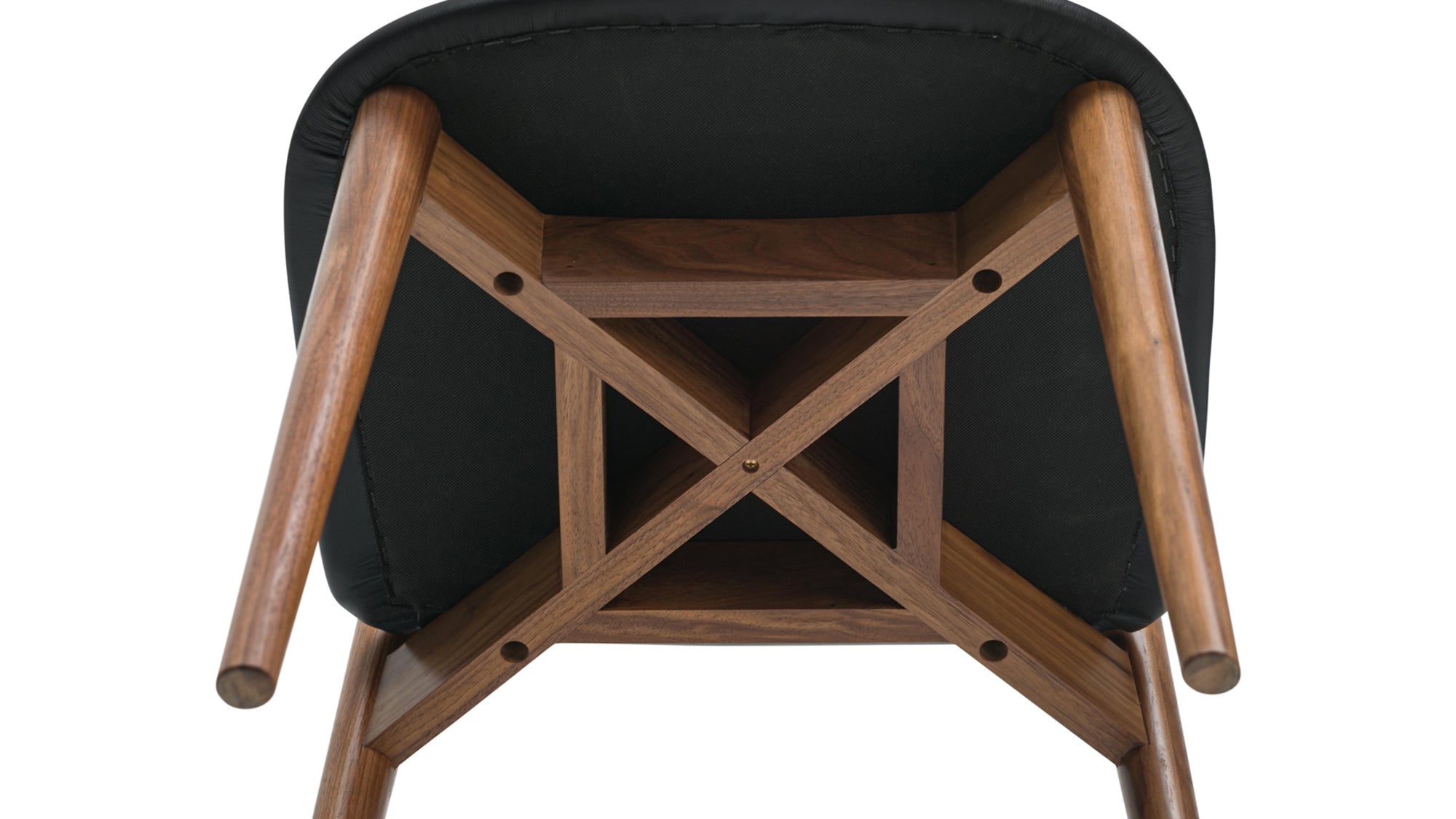 Dine In Dining Chair (Set of Two), Walnut/Black Leather