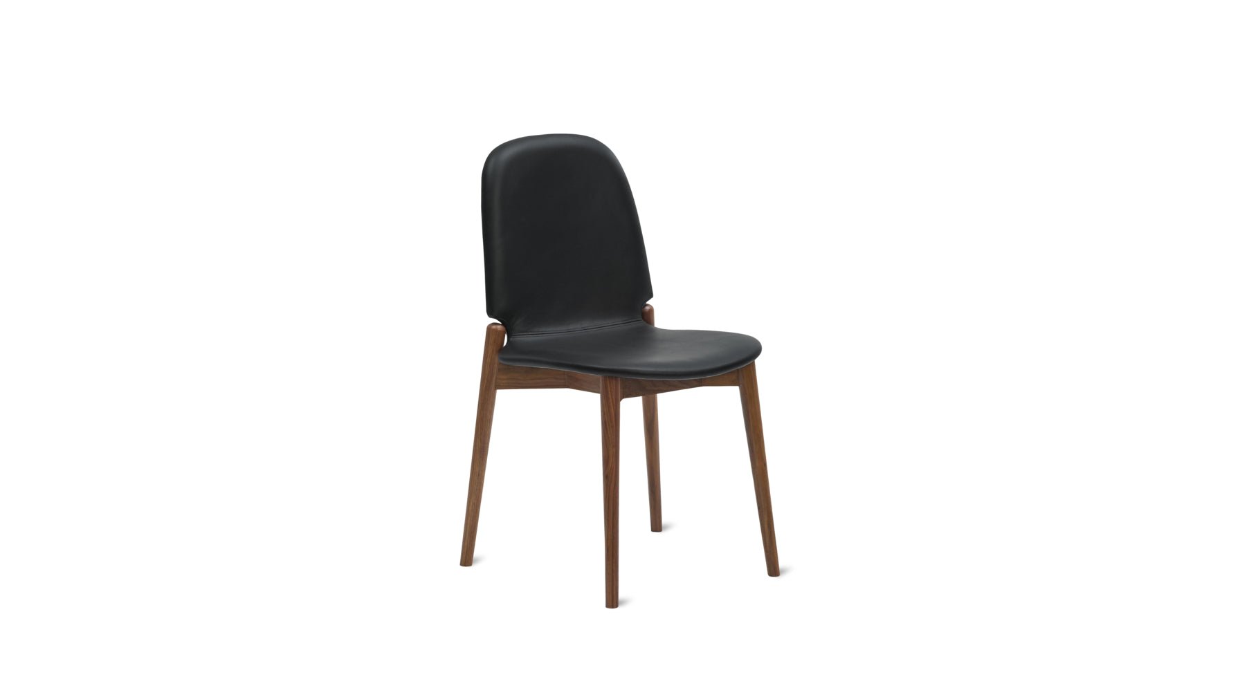 Dine In Dining Chair (Set of Two), Walnut/Black Leather_image