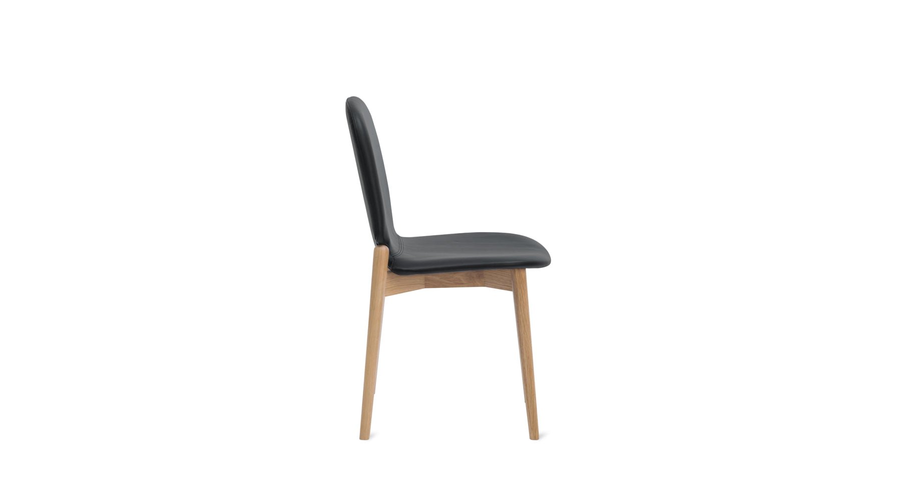 Dine In Dining Chair (Set of Two), Oak/Black Leather