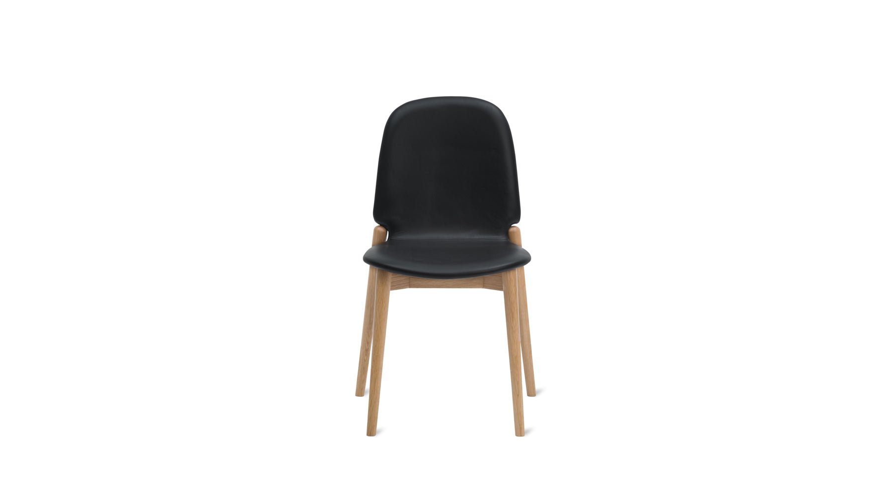 Dine In Dining Chair (Set of Two), Oak/Black Leather