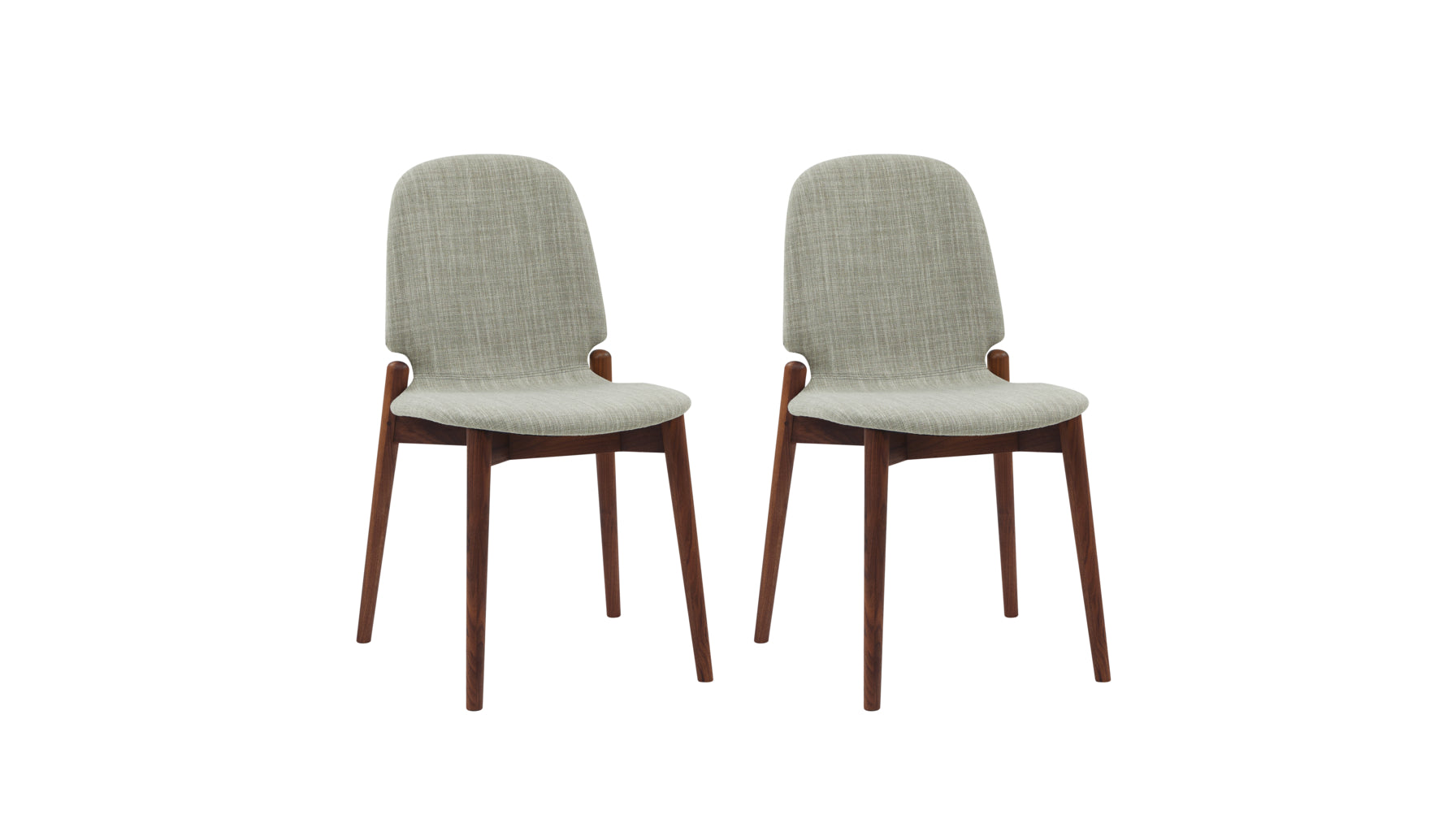 Dine In Dining Chair (Set of Two), Walnut/Taupe Fabric - Image 2