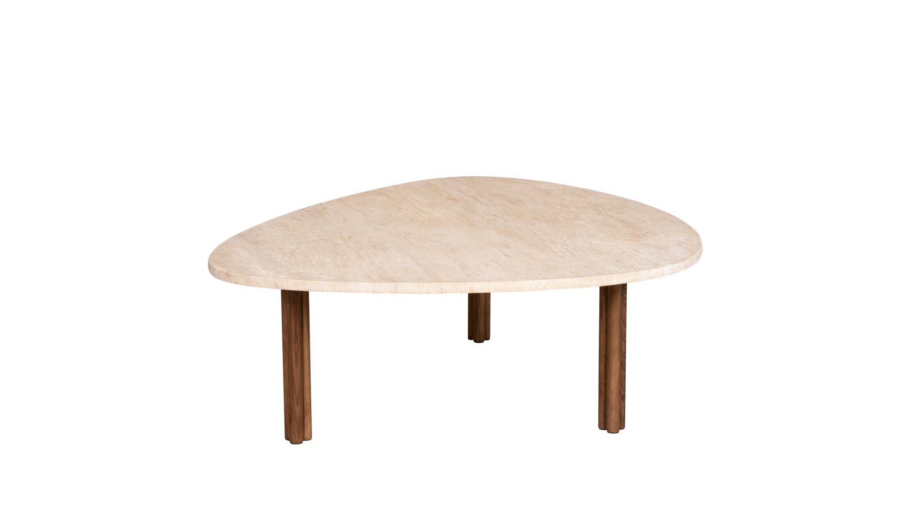 Better Together Coffee Table, Travertine/Stained Walnut
