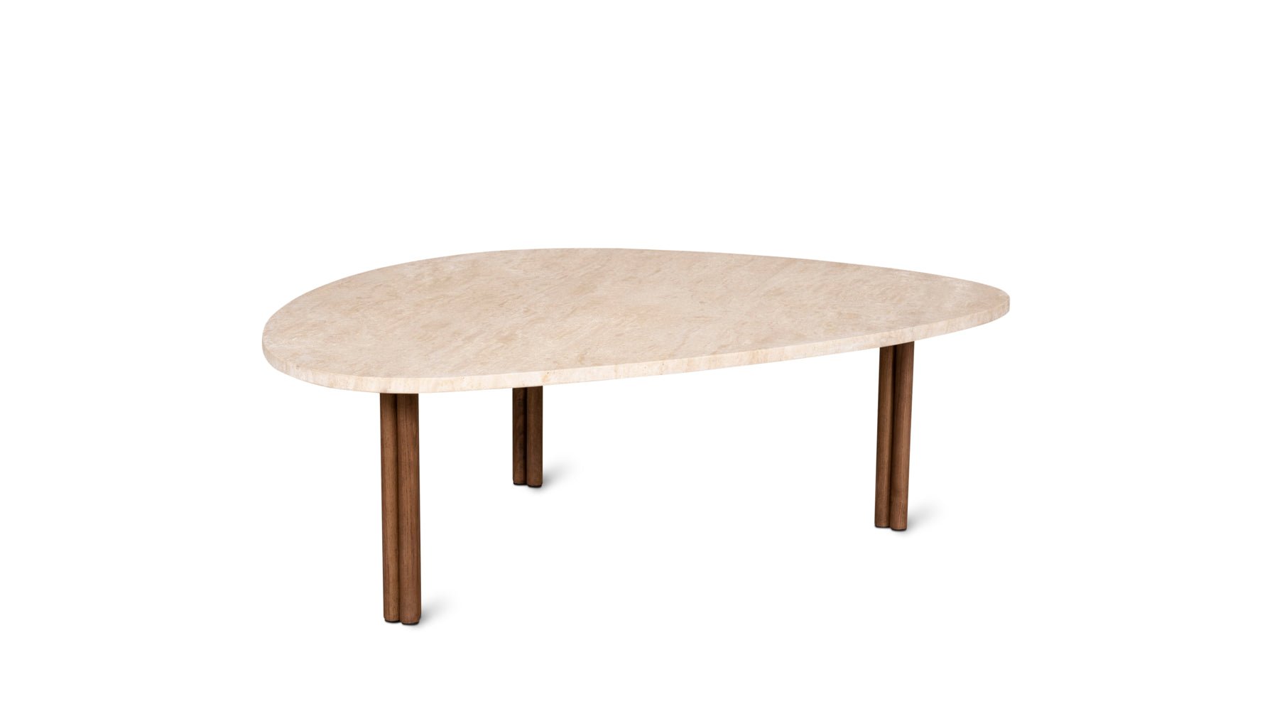 Better Together Coffee Table, Travertine/Stained Walnut