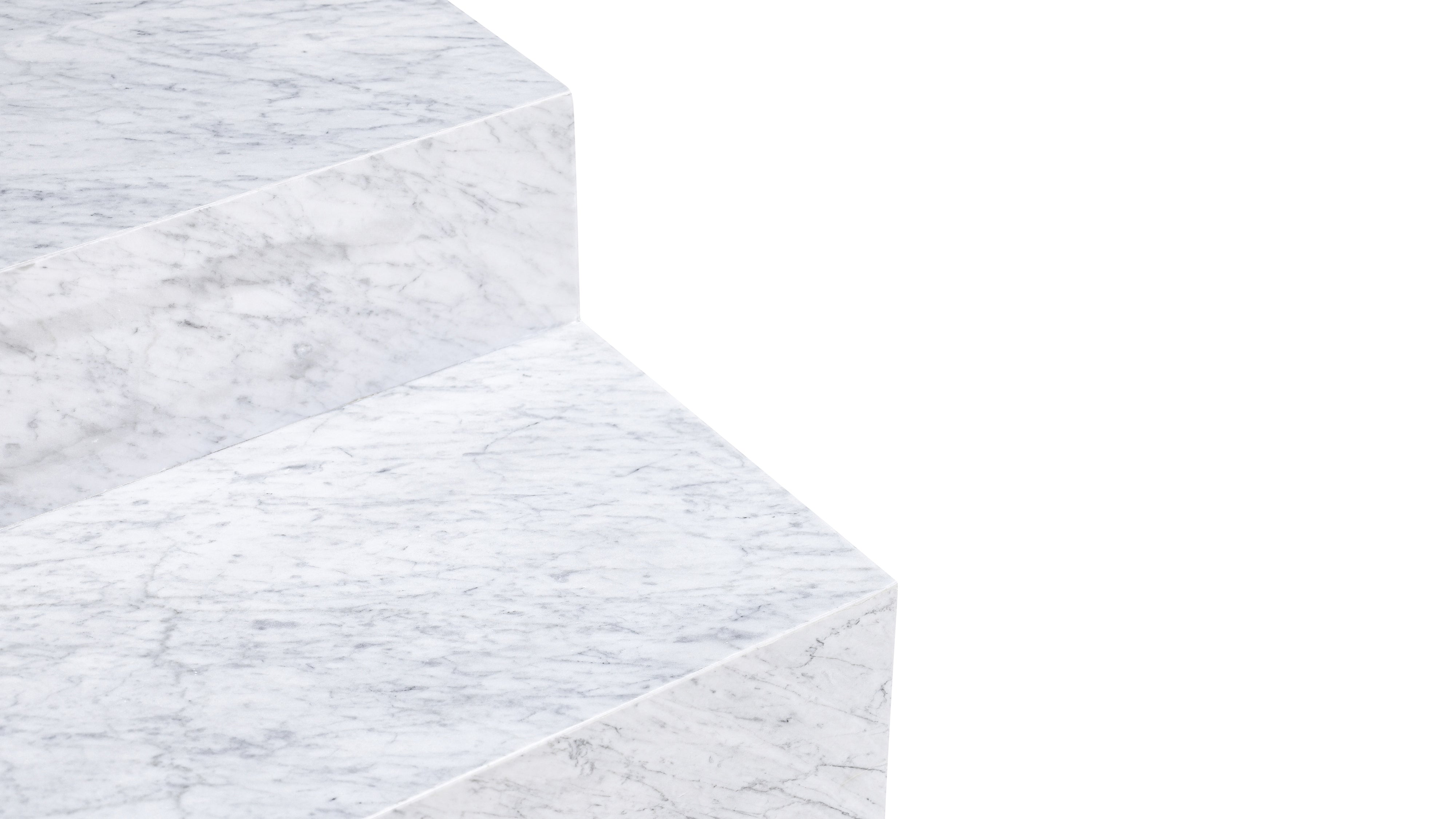 Align Coffee Table, Tiered, Carrara Marble
