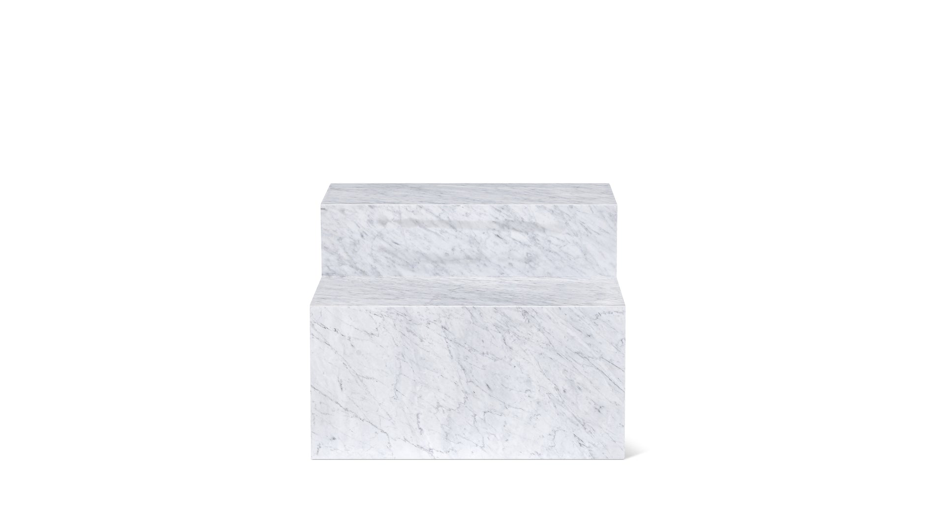 Align Coffee Table, Tiered, Carrara Marble_image