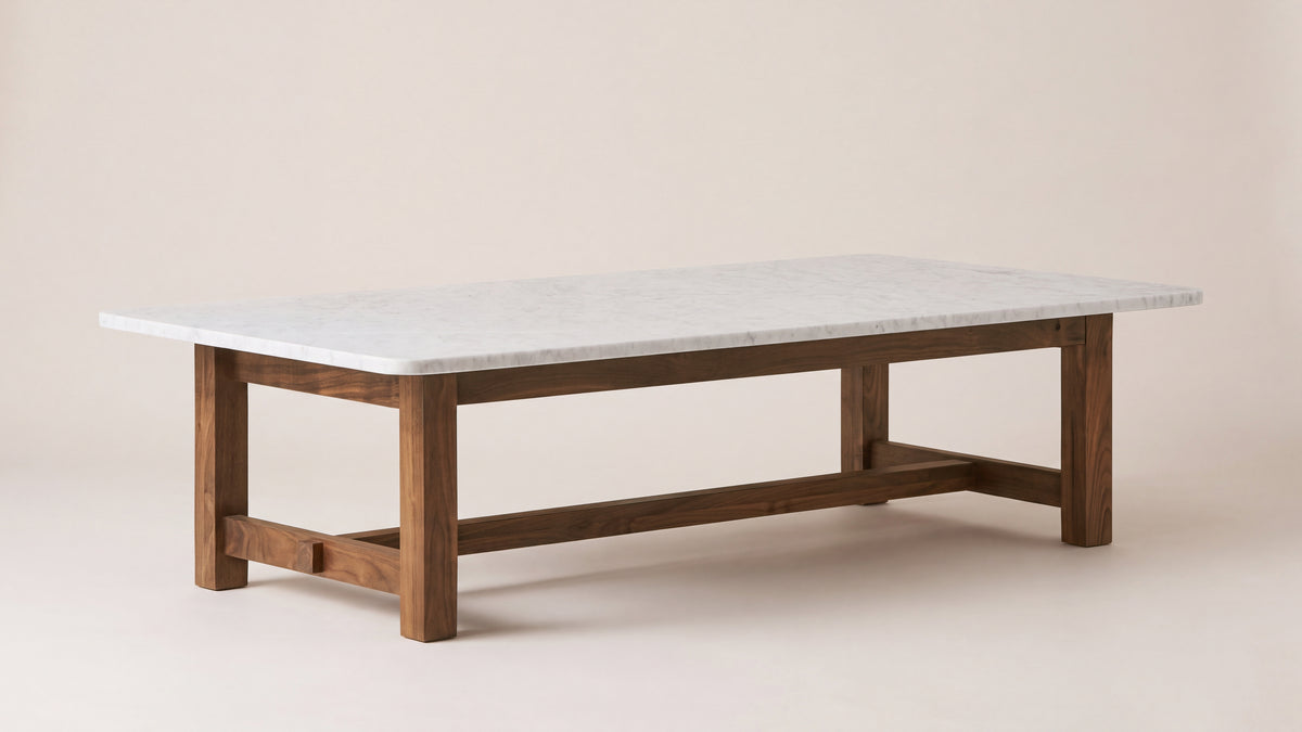 Harbour Coffee Table, Walnut/Carrara Marble
