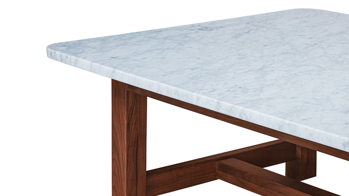 Harbour Coffee Table, Walnut/Carrara Marble