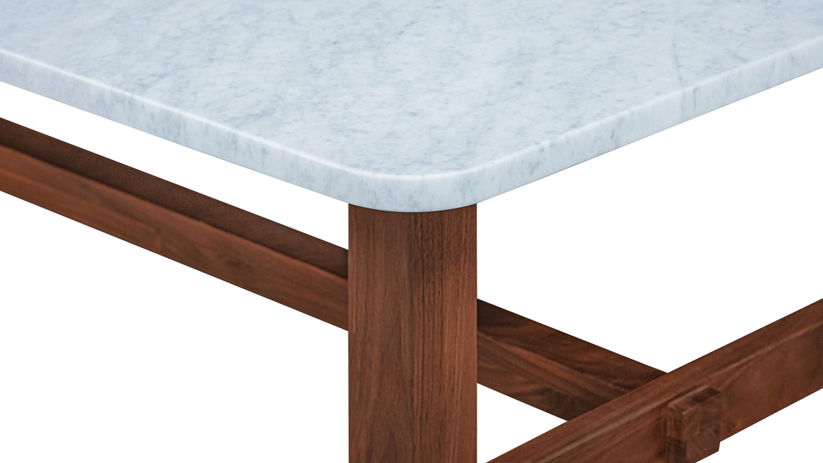 Harbour Coffee Table, Walnut/Carrara Marble