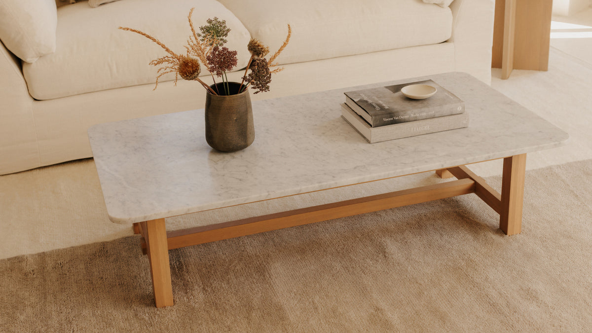Harbour Coffee Table, Pale Oak/Carrara Marble