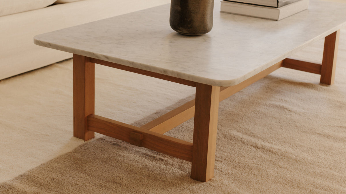 Harbour Coffee Table, Pale Oak/Carrara Marble