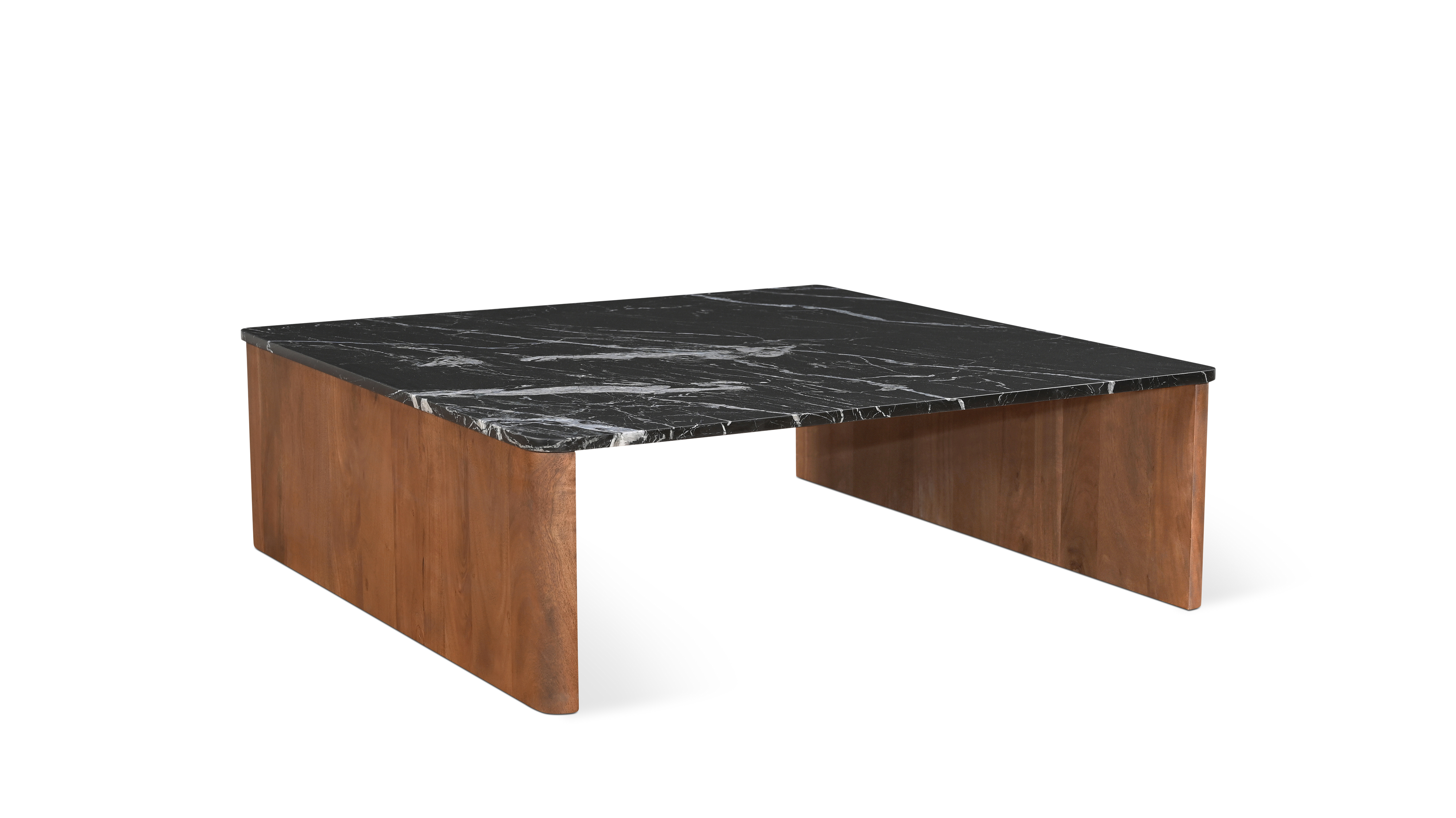 Form Marble Coffee Table, Walnut - Image 1