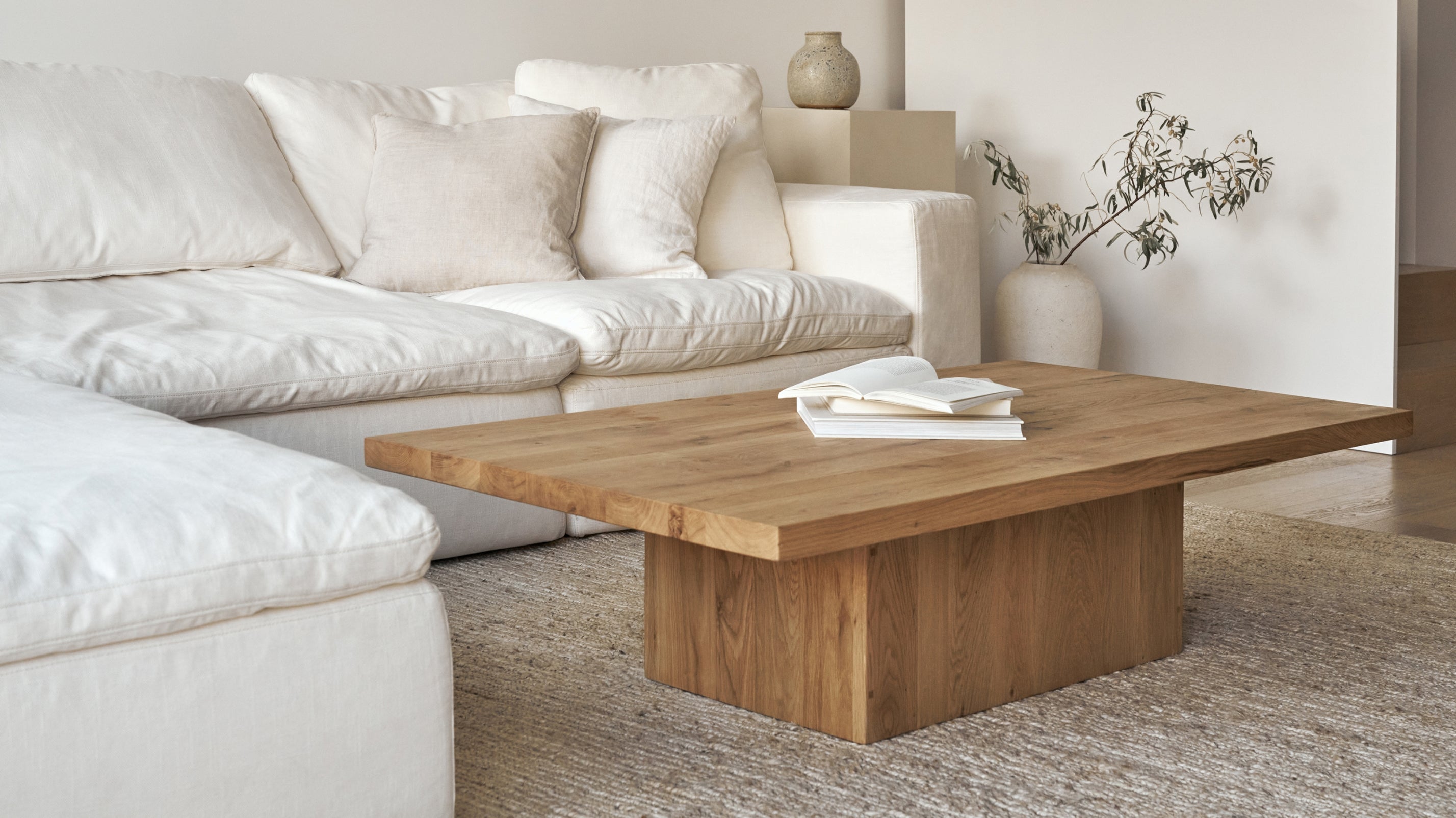 Regan solid wood coffee table with storage deals