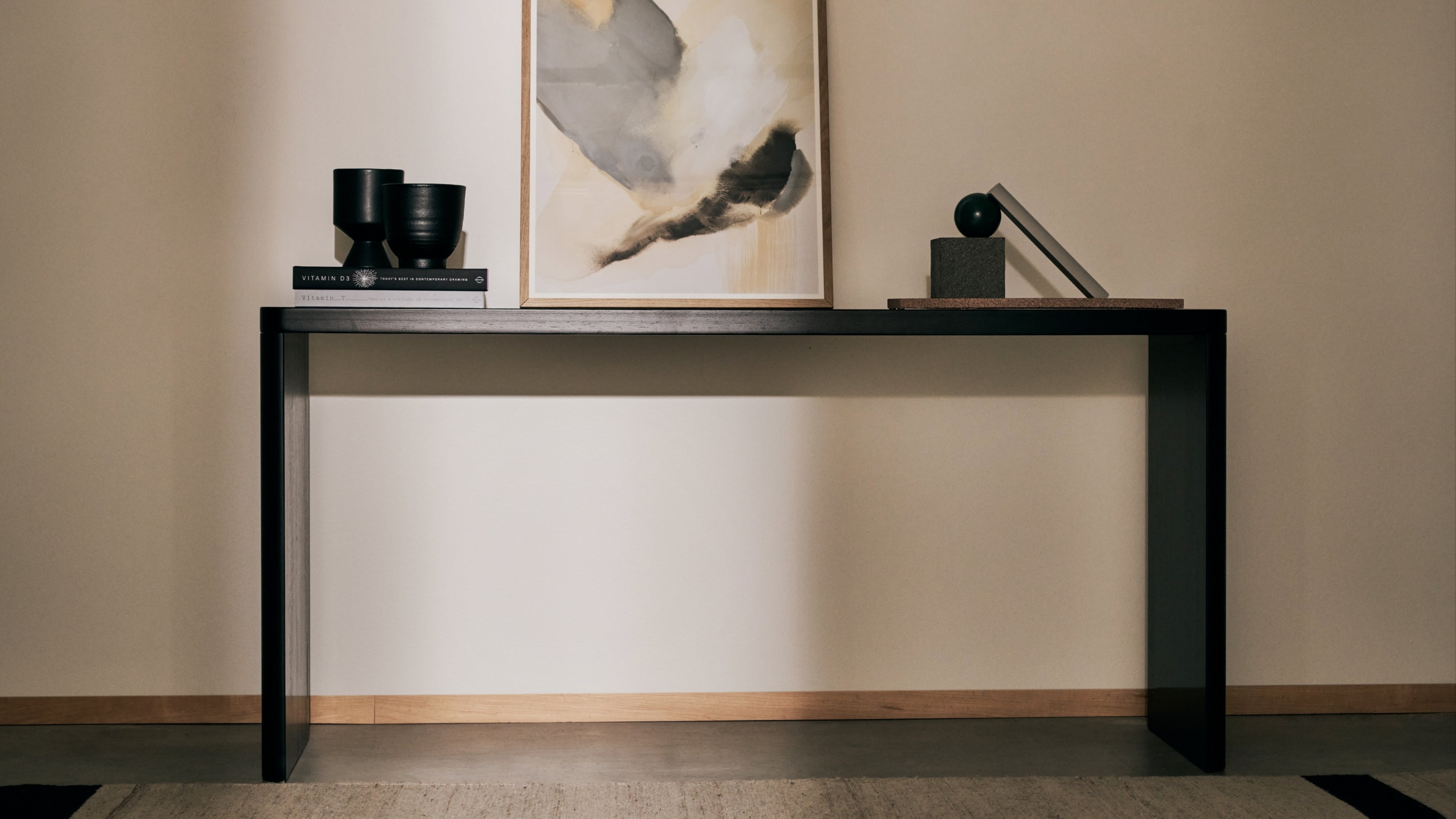 Form Console, Large, Black Oak
