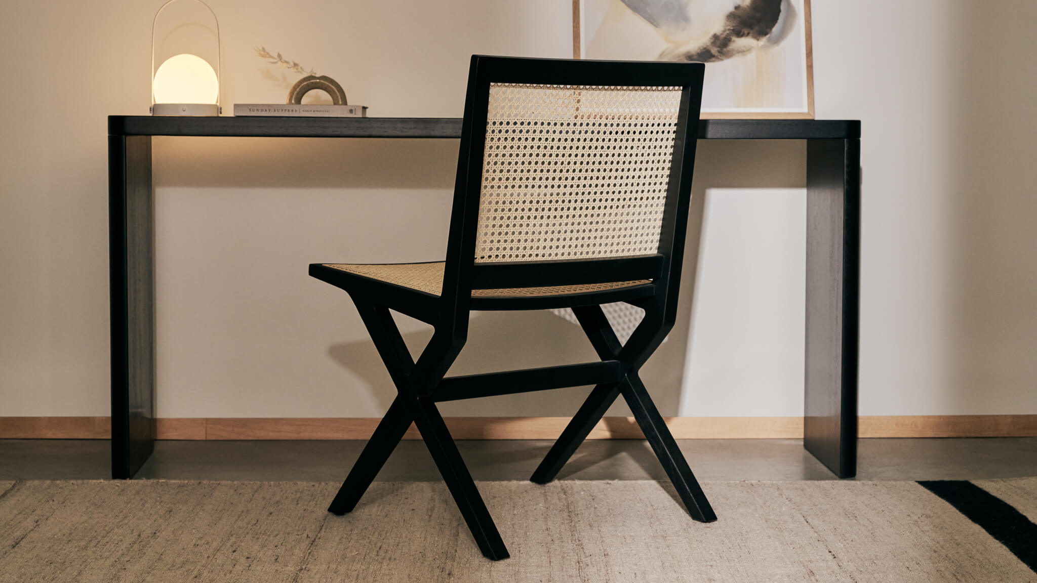 Form Console, Large, Black Oak