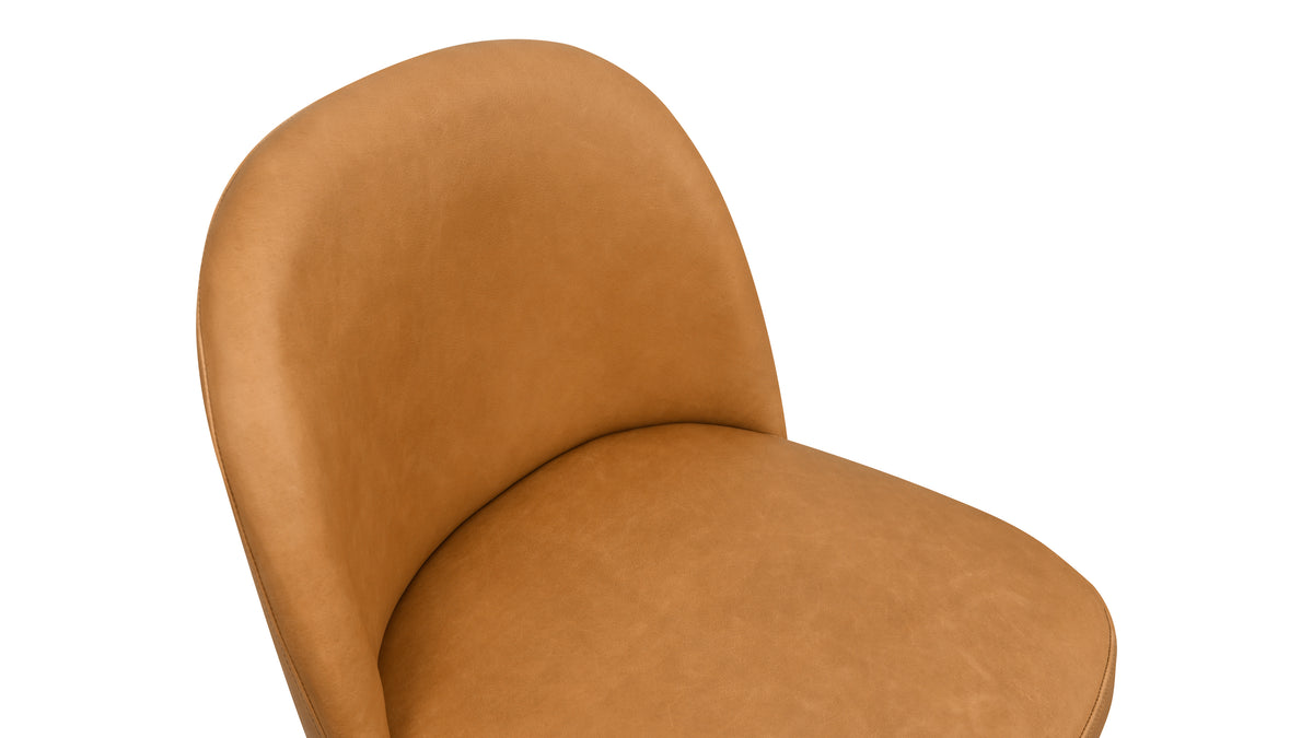 Tall Order Swivel Counter Stool, Walnut, Golden Tan Leather Seat