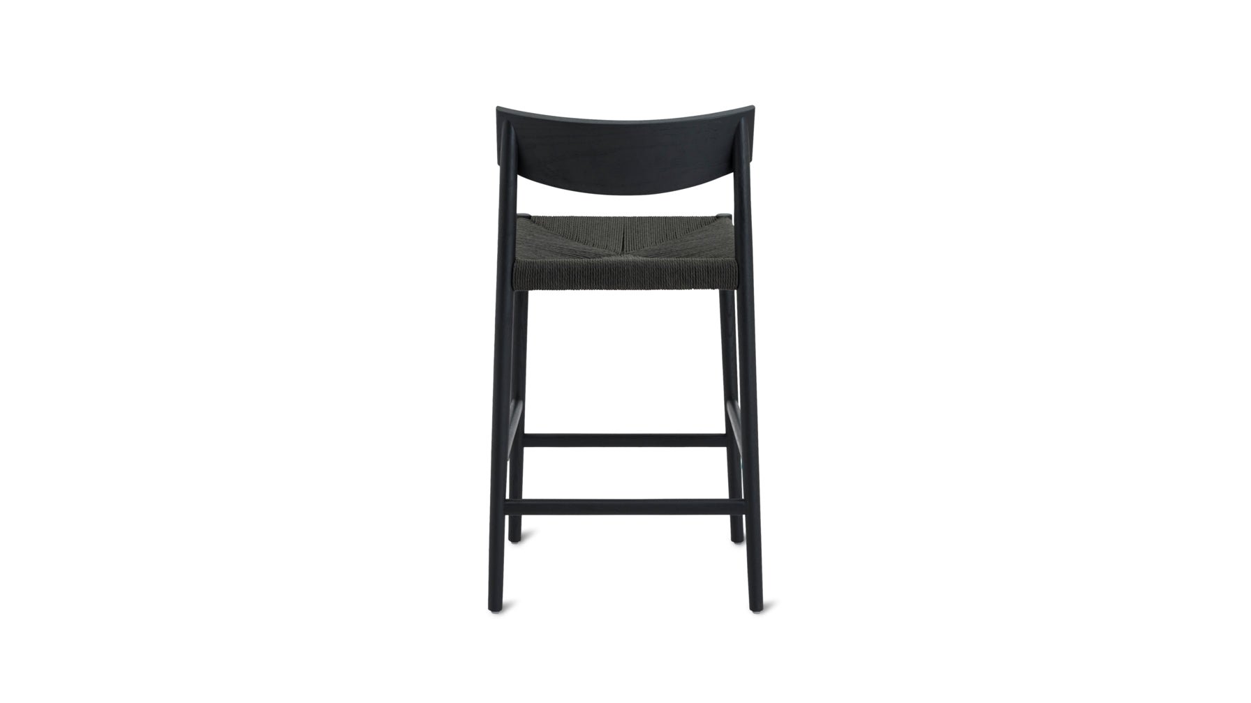 Dinner Guest Counter Stool, Black Oak/ Black Papercord Seat