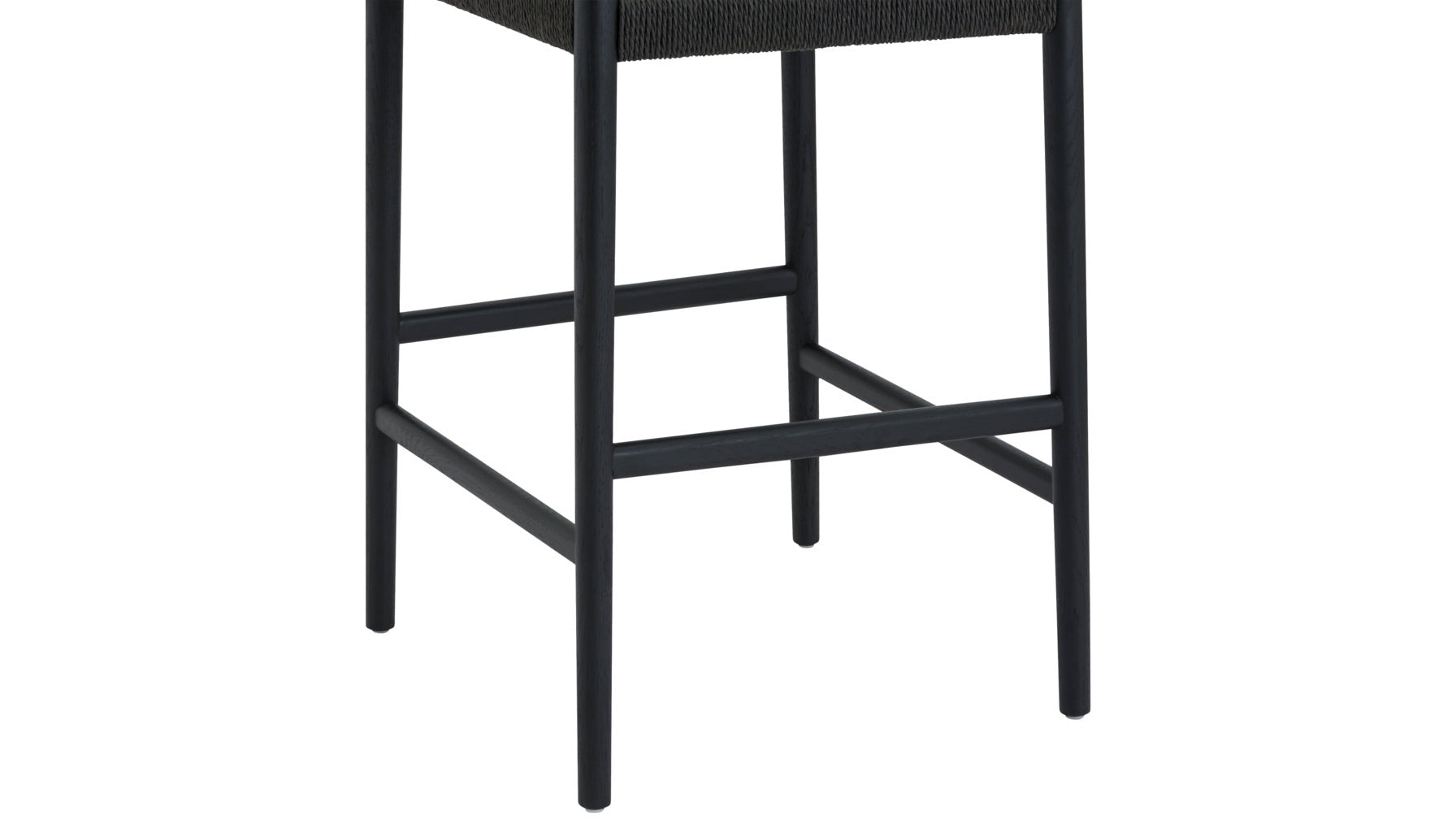 Dinner Guest Counter Stool, Black Oak/ Black Papercord Seat