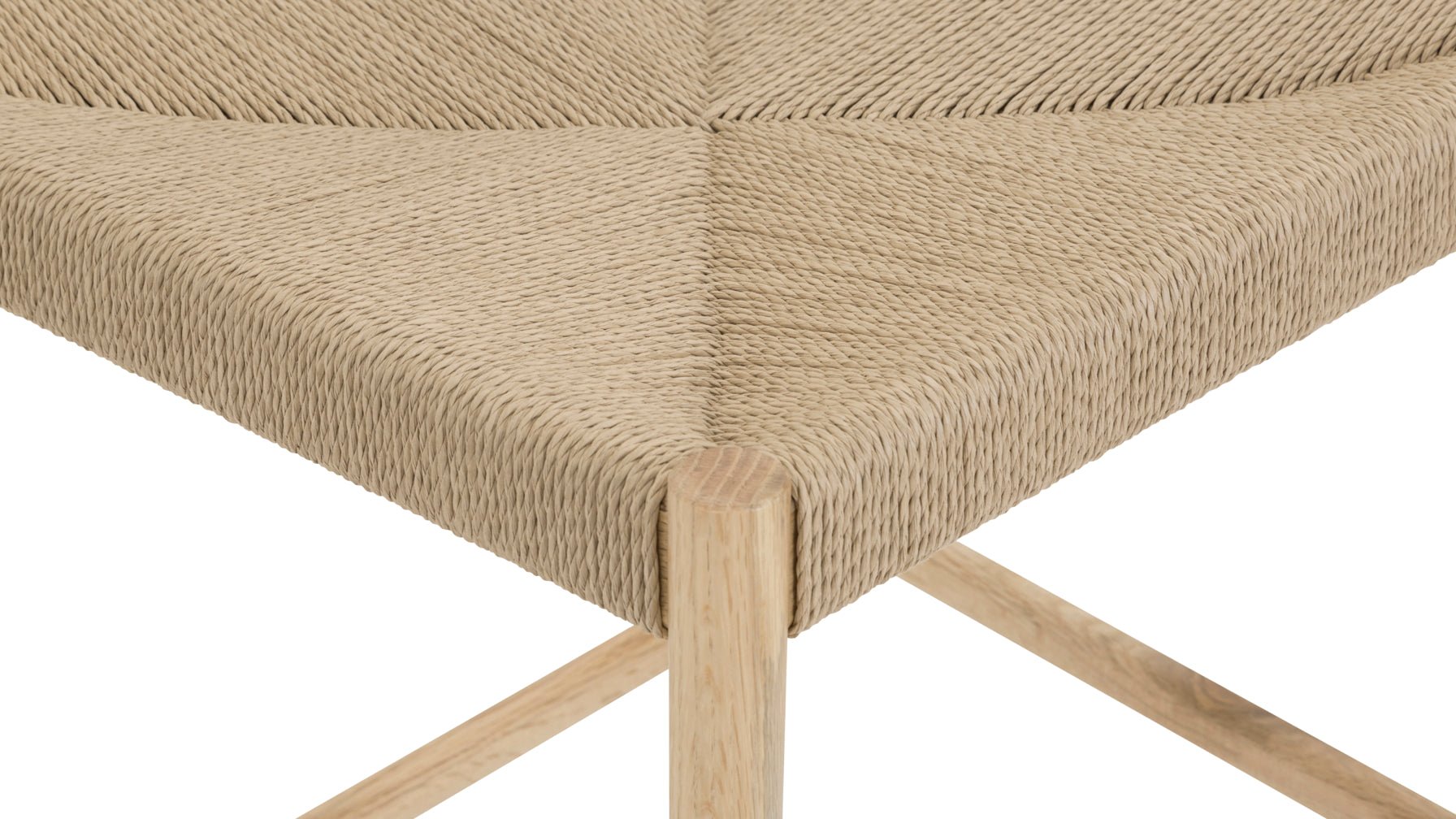 Dinner Guest Counter Stool, White Oak/ Natural Papercord Seat