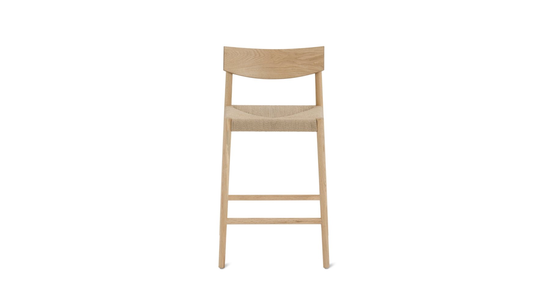 Dinner Guest Counter Stool, White Oak/ Natural Papercord Seat