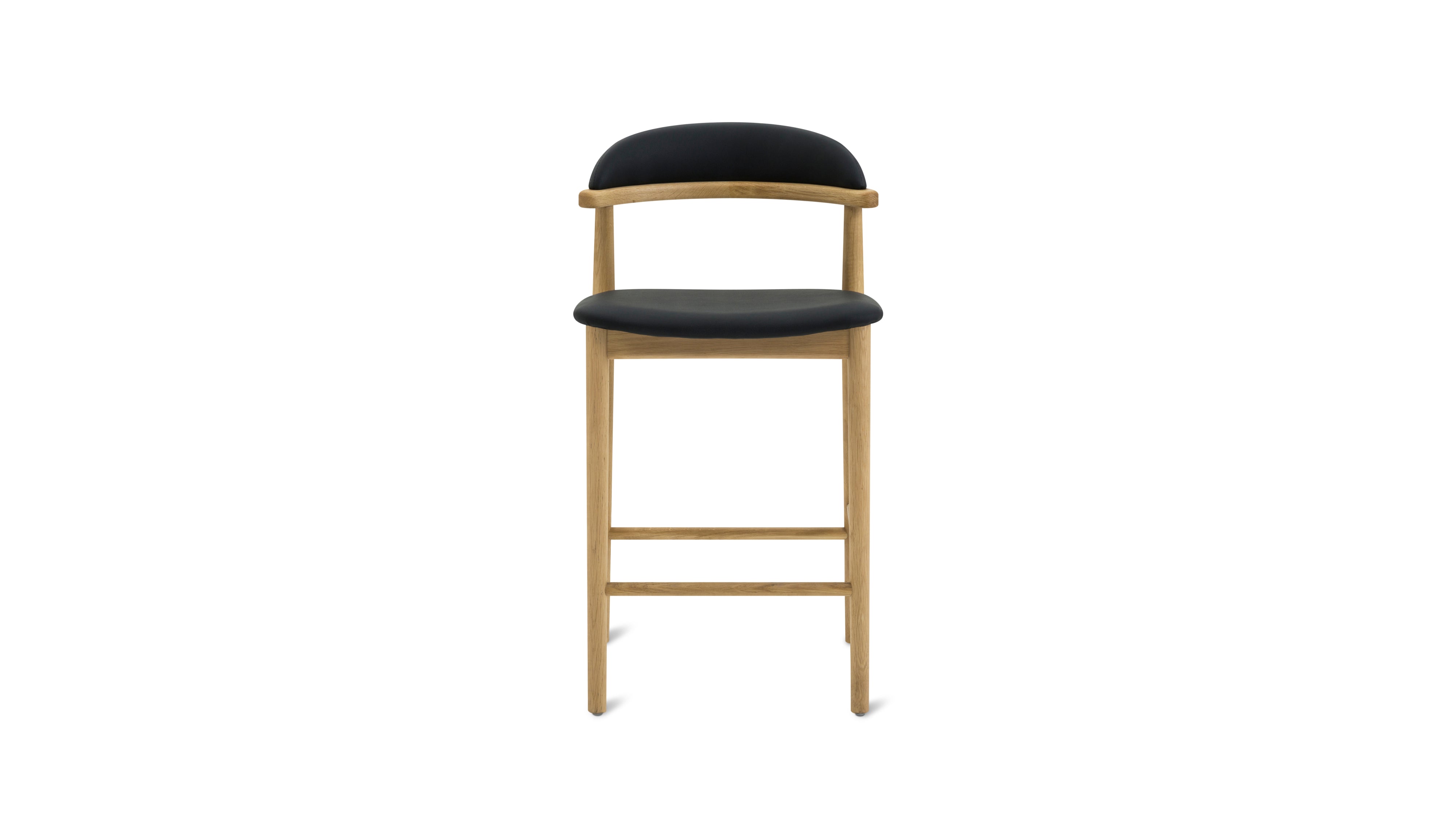 Count On Me Counter Stool, Oak, Black Seat