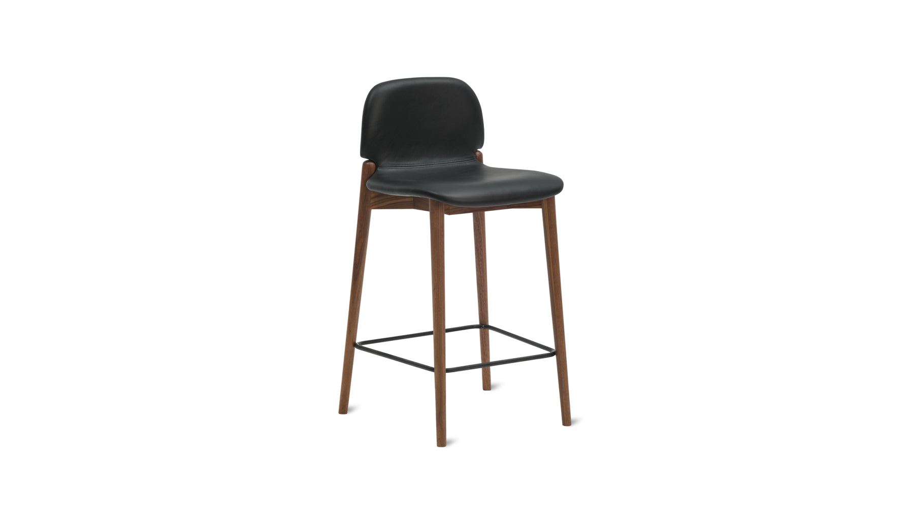 Dine In Stool, Counter, Walnut/Black Leather - Image 2
