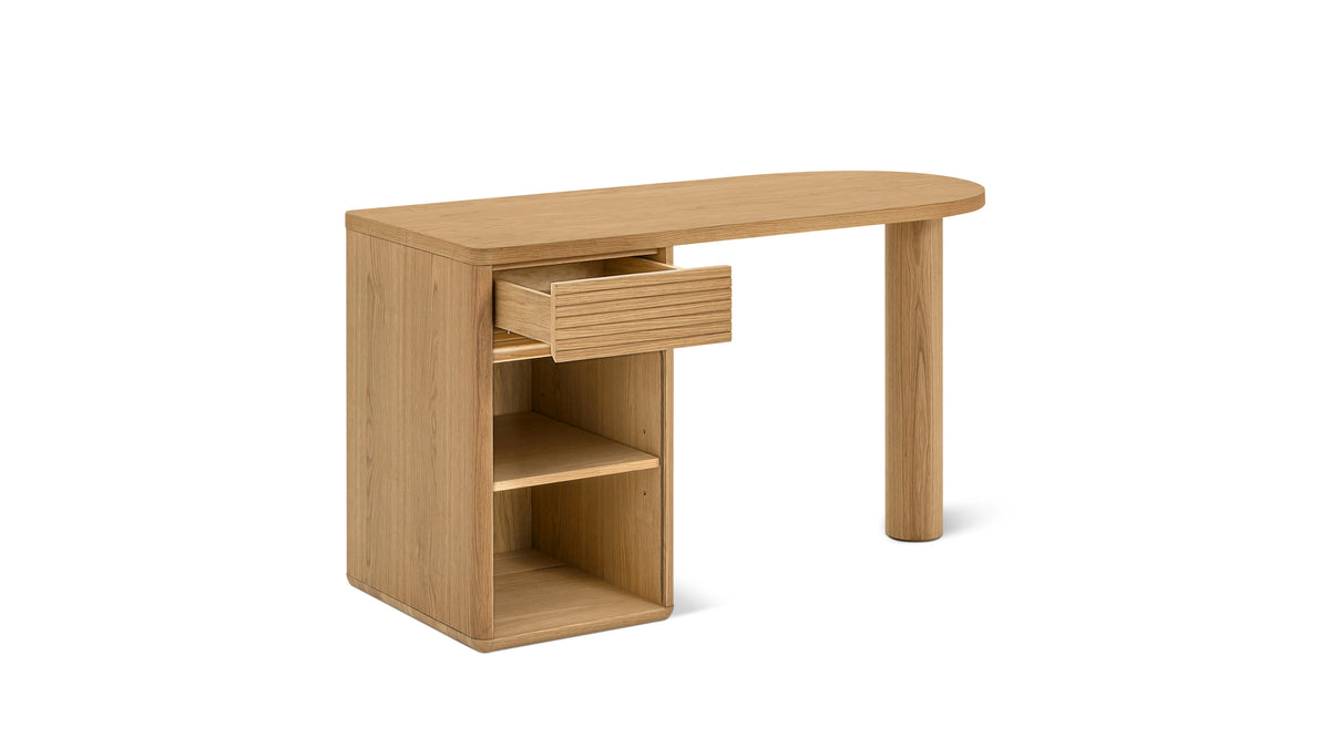Main Stage Desk, White Oak — alternate view