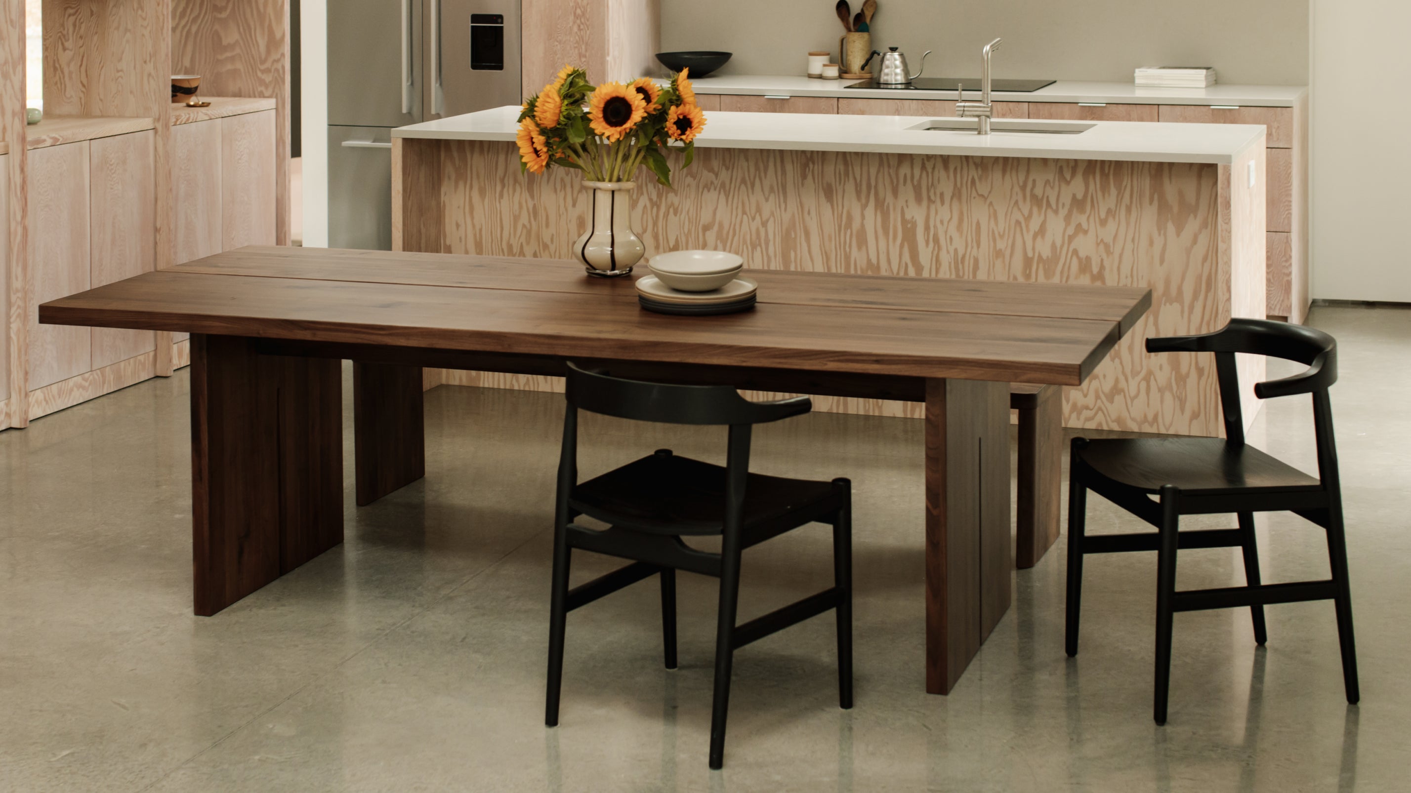 Plane Dining Table, Seats 4-6 People, American Walnut