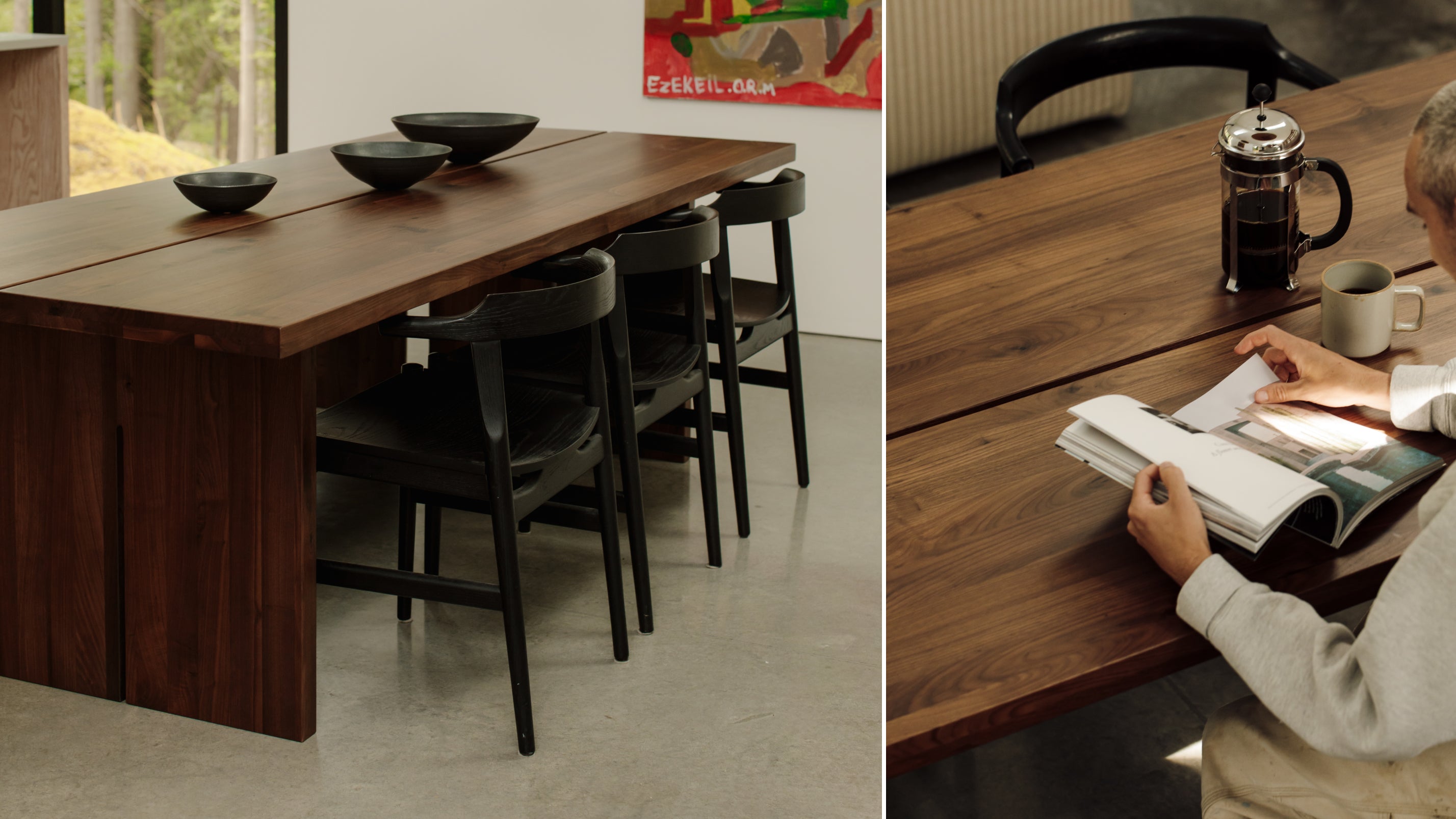 Plane Dining Table, Seats 4-6 People, American Walnut