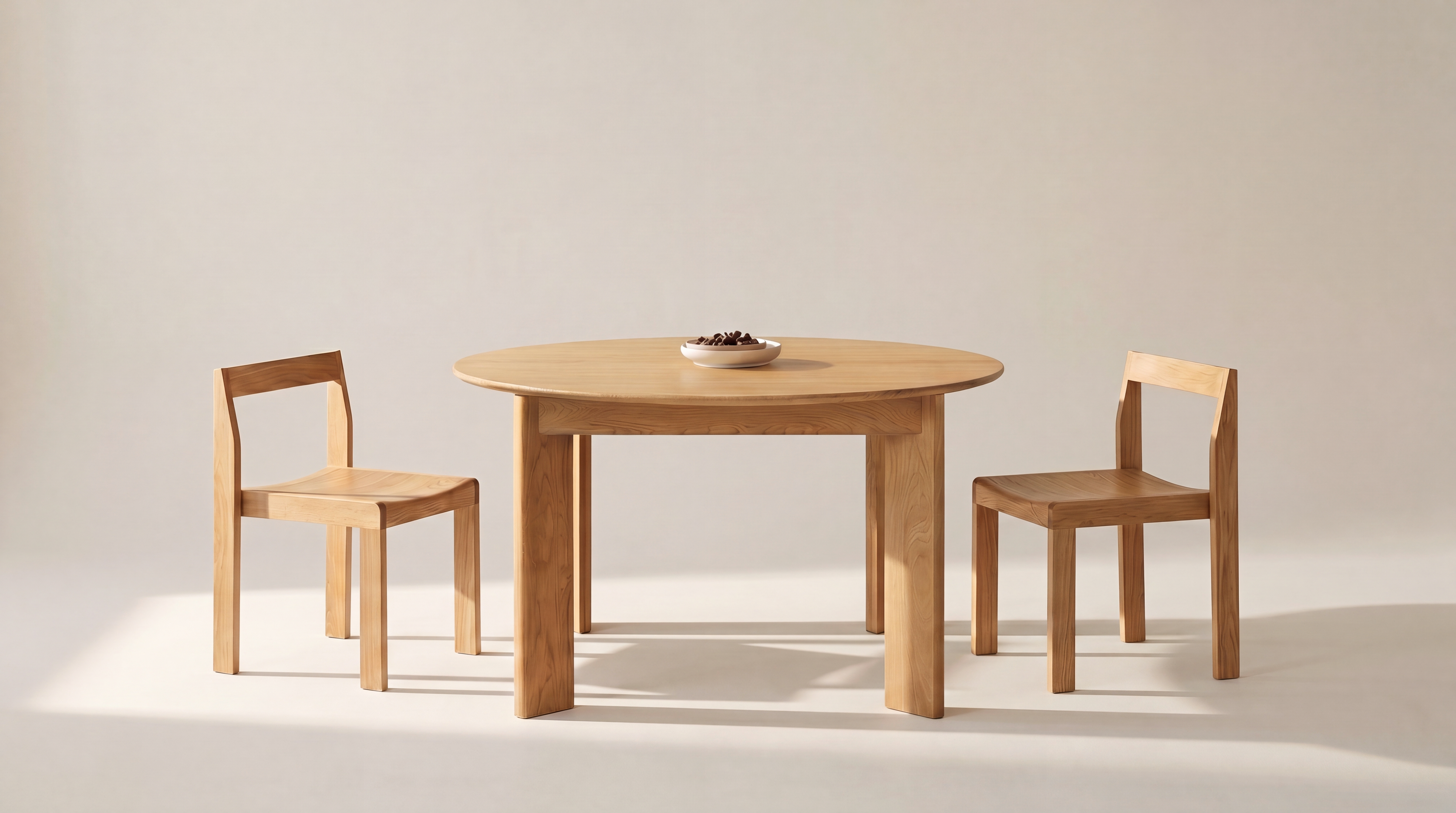 Frame Round Extendable Dining Table, Seats 4-8, Oak