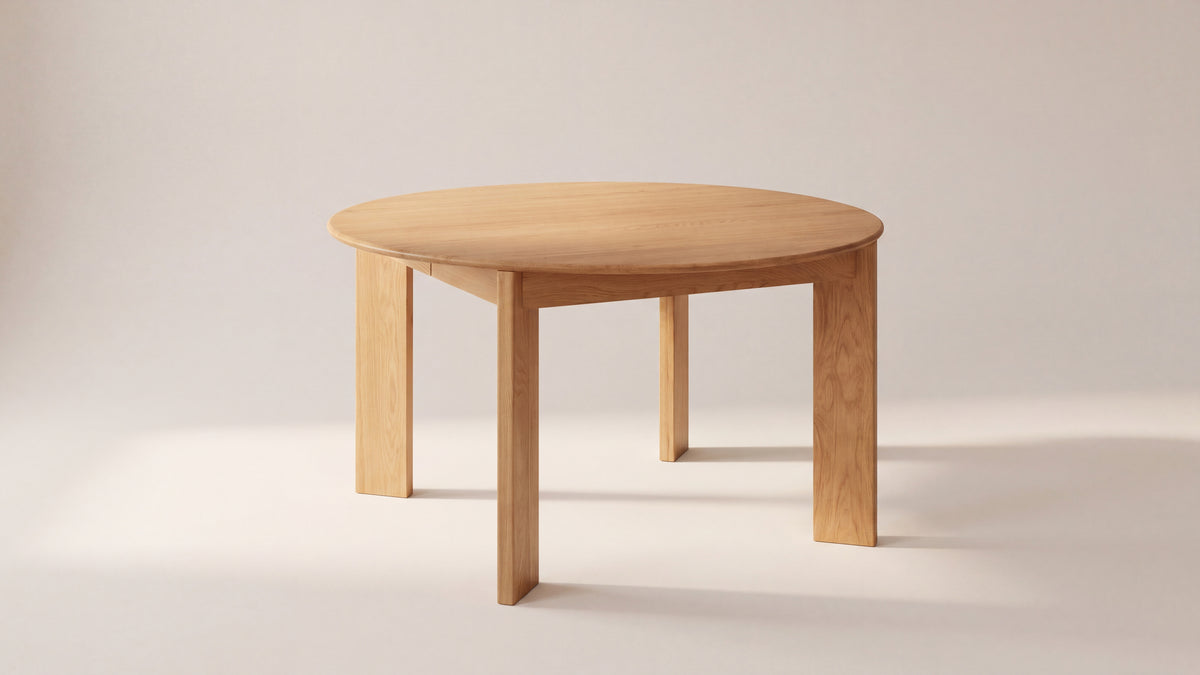 Frame Round Extendable Dining Table, Seats 4-8, Oak