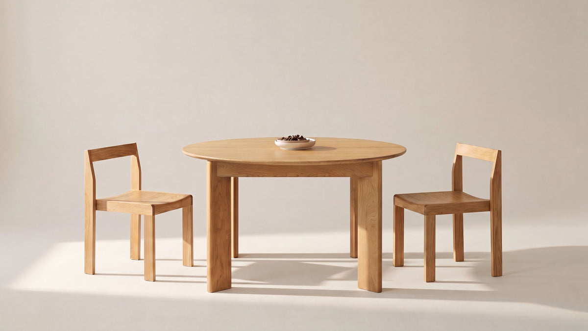 Frame Round Extendable Dining Table, Seats 4-8, Oak