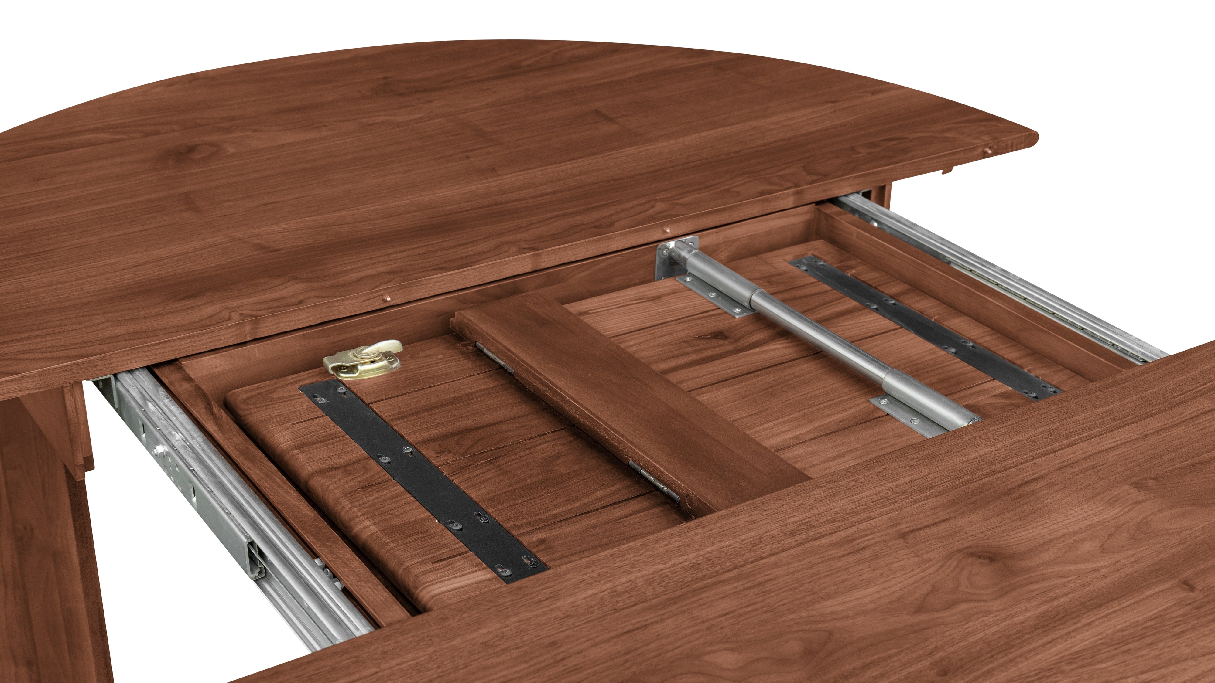Frame Round Extendable Dining Table, Seats 4-8, American Walnut