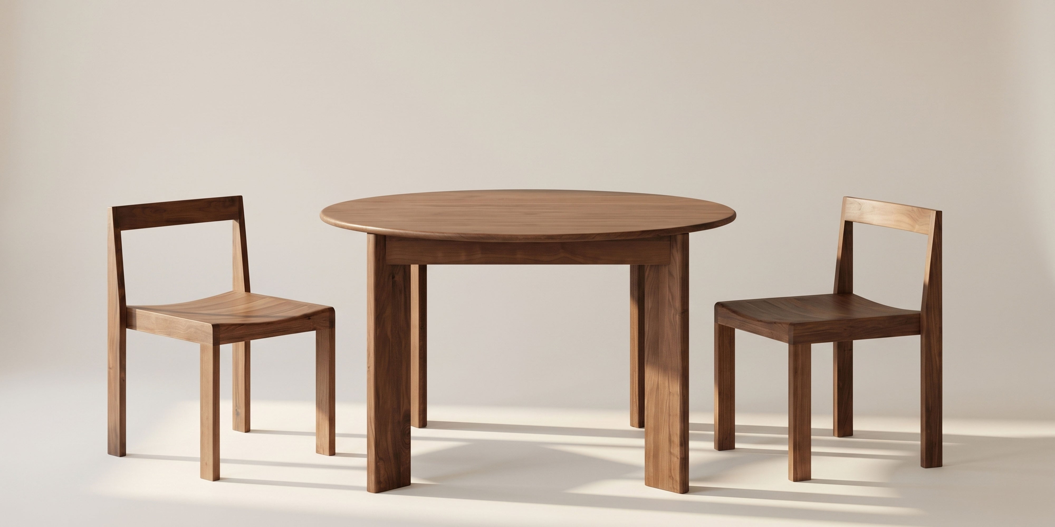 Frame Round Extendable Dining Table, Seats 4-8, American Walnut