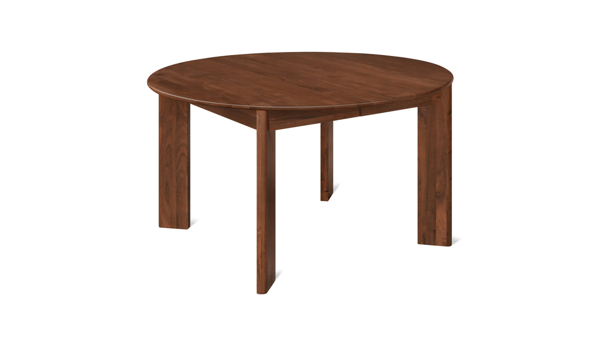 Frame Round Extendable Dining Table, Seats 4-8, American Walnut