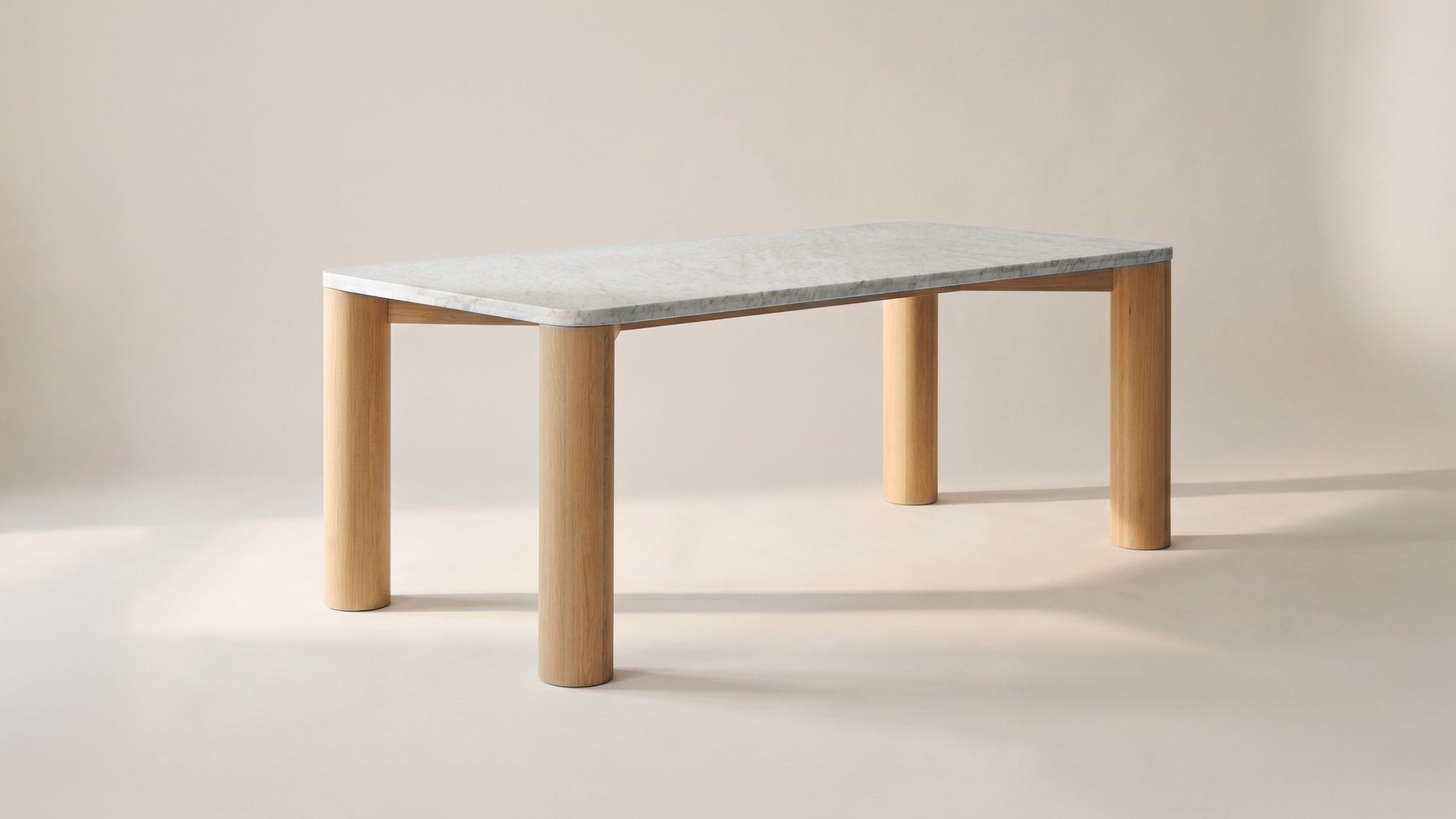 Field Dining Table, Seats 6-8 People, Oak/Carrara Marble