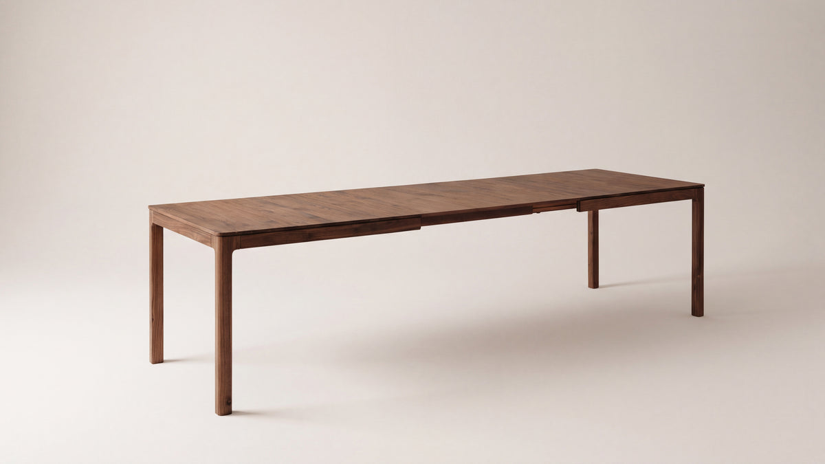 Bridge Extendable Dining Table, Seats 8-12, American Walnut