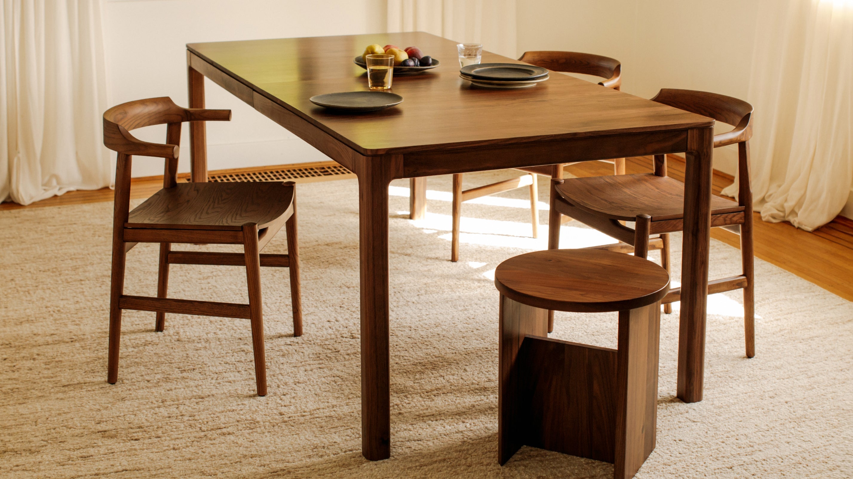 Bridge Extendable Dining Table, Seats, 6-10, American Walnut