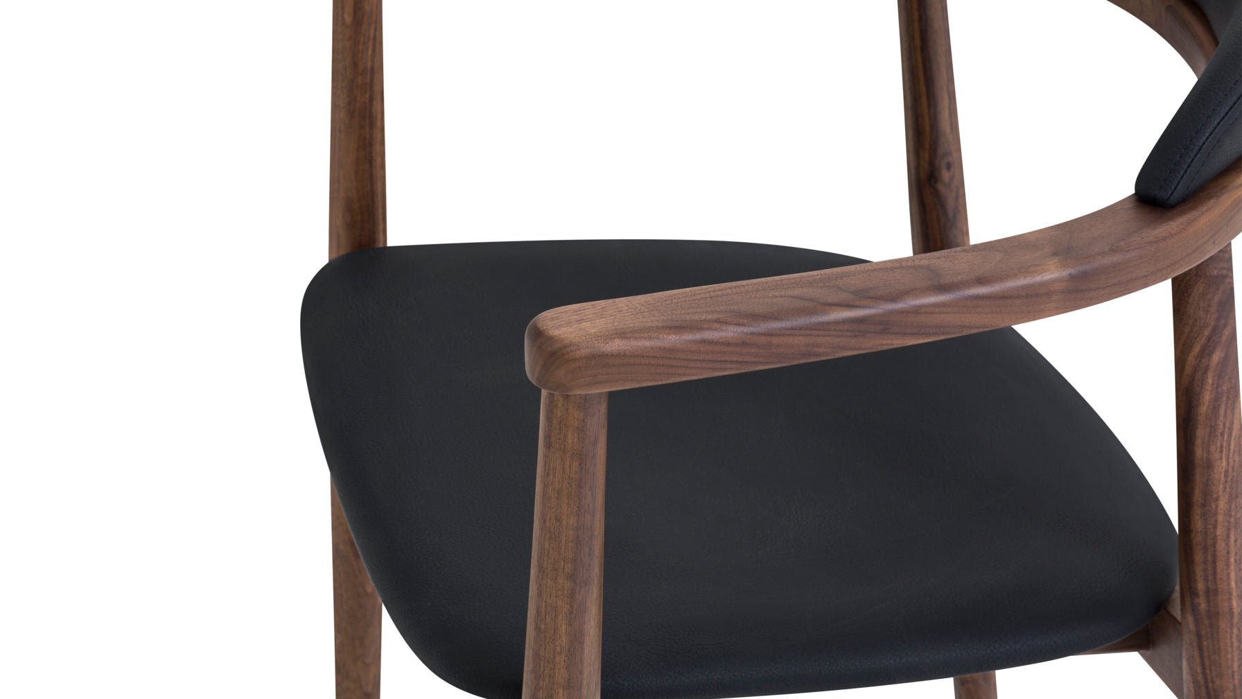 Count On Me Dining Chair, Walnut, Black Seat