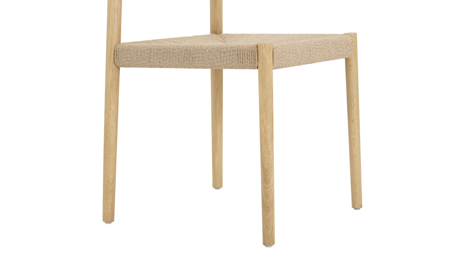 Dinner Guest Armless Dining Chair (Set of Two), White Oak/ Natural Papercord Seat