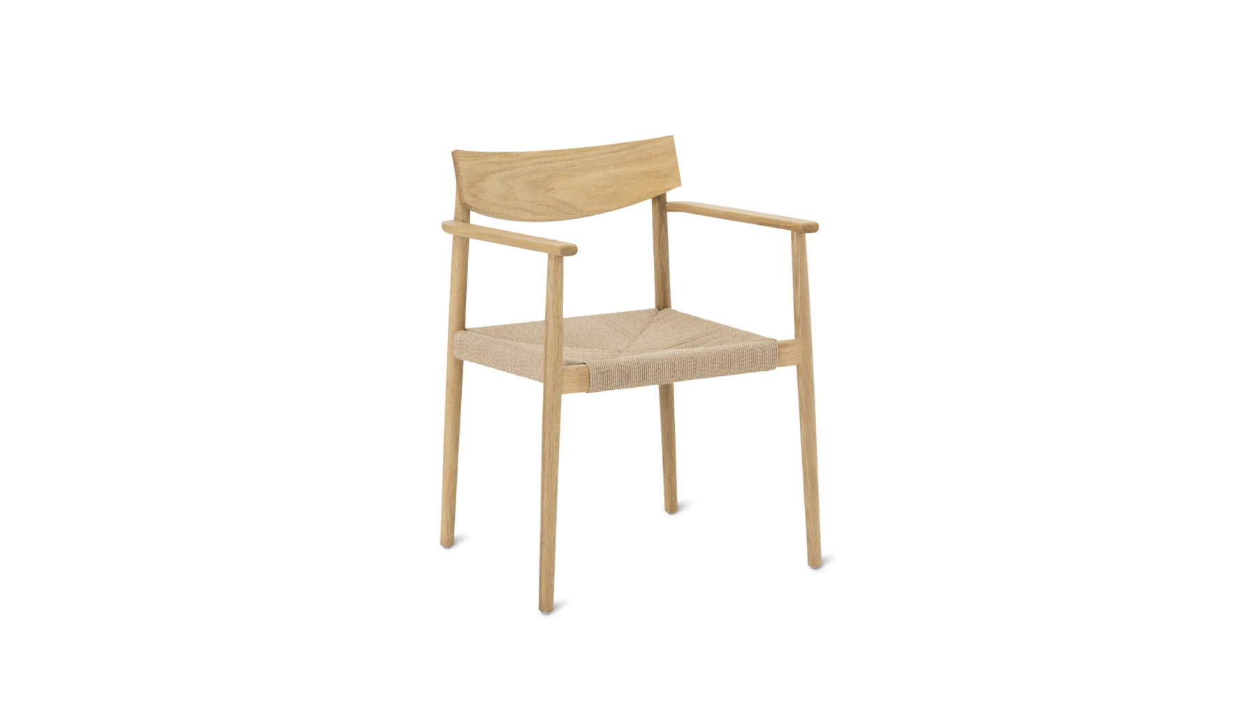Dinner Guest Dining Chair, White Oak/ Natural Papercord Seat - Image 1