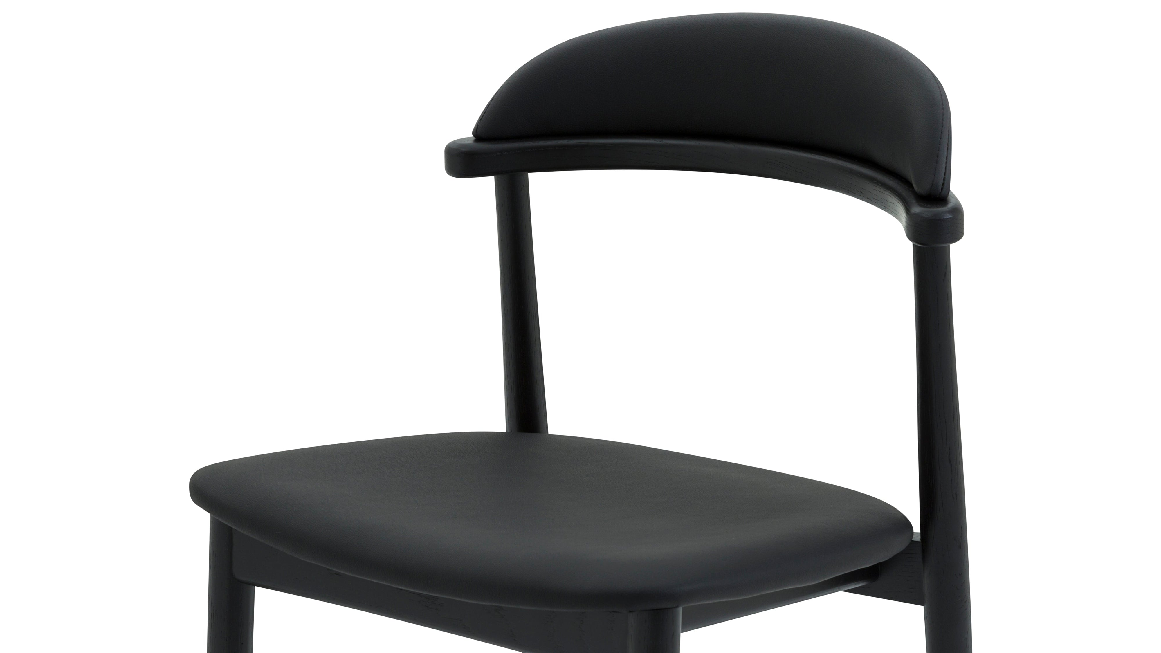 Count On Me Armless Dining Chair (Set of Two), Black Oak, Black Seat