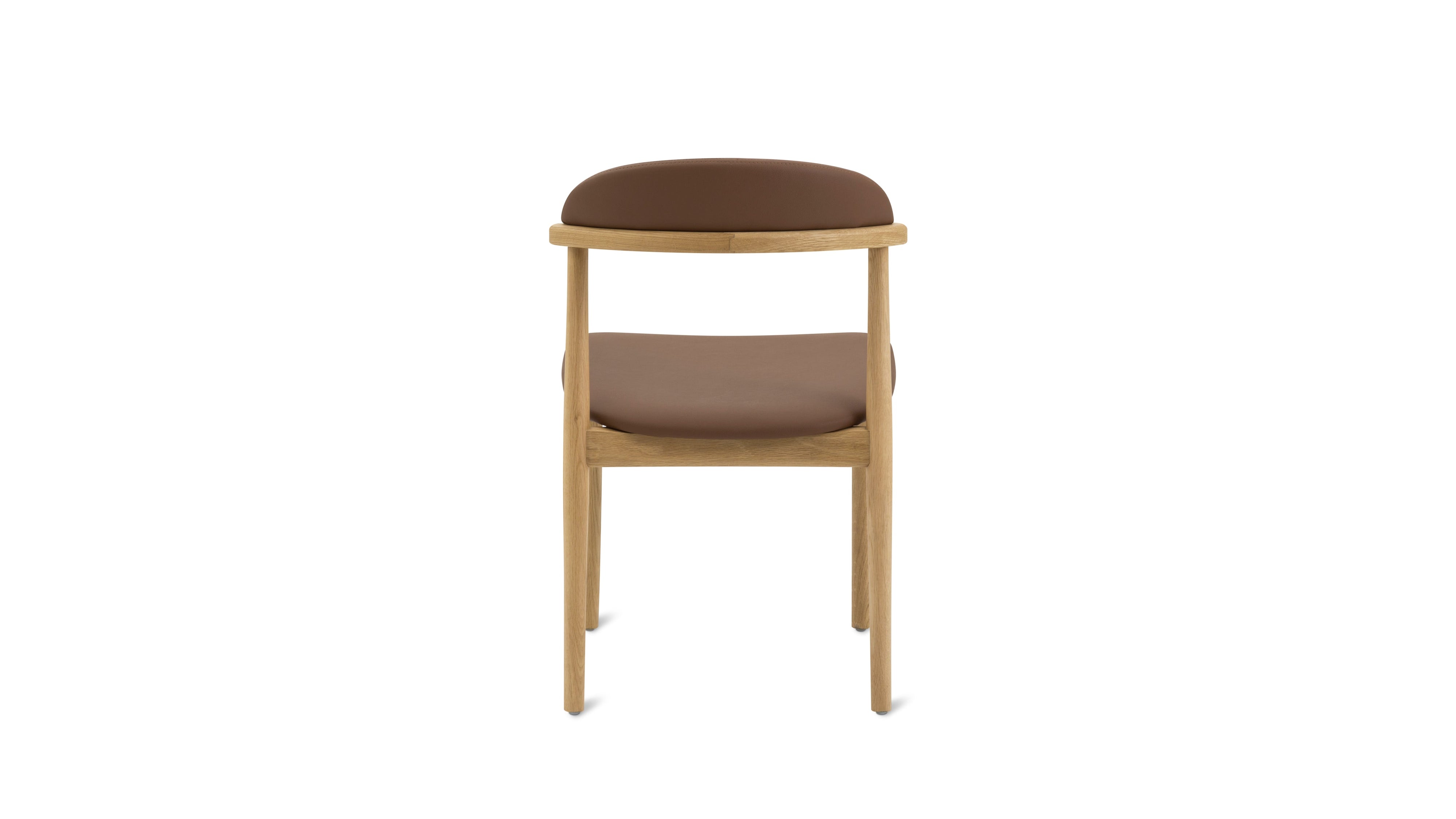 Count On Me Armless Dining Chair (Set of Two), Oak, Brown Seat
