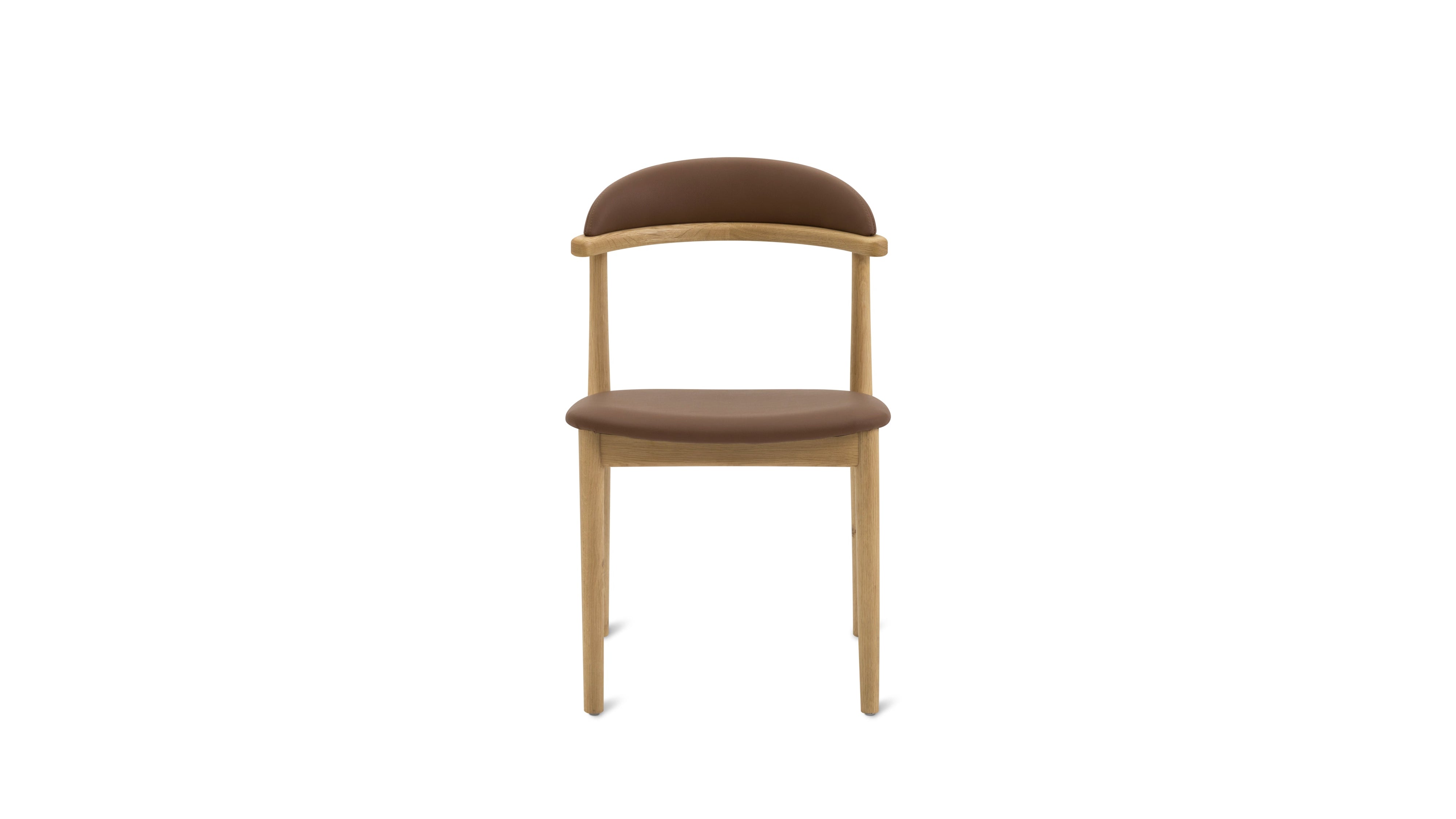Count On Me Armless Dining Chair (Set of Two), Oak, Brown Seat