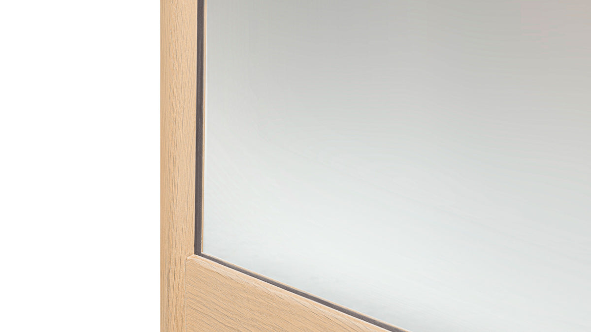 Harbour Mirror, Arched, Pale Oak