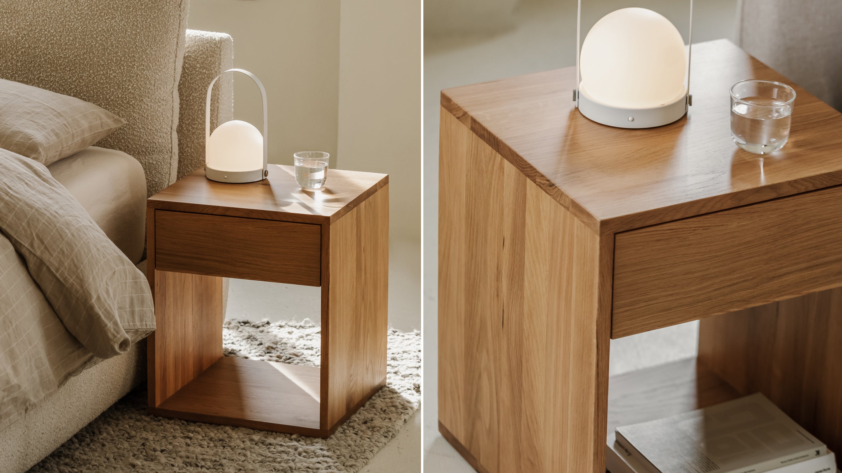 Rest Easy Nightstand With Drawer, Tall, Oak