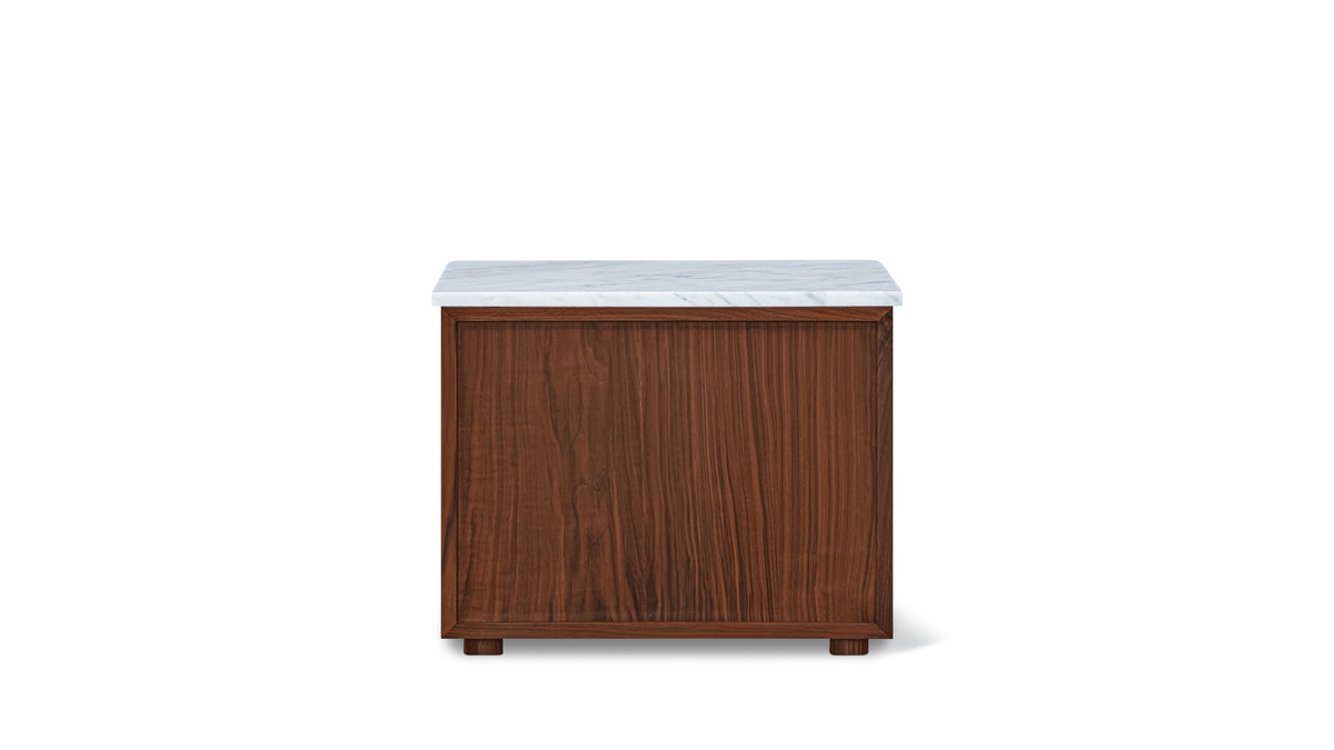 Harbour Nightstand, Walnut/Carrara Marble